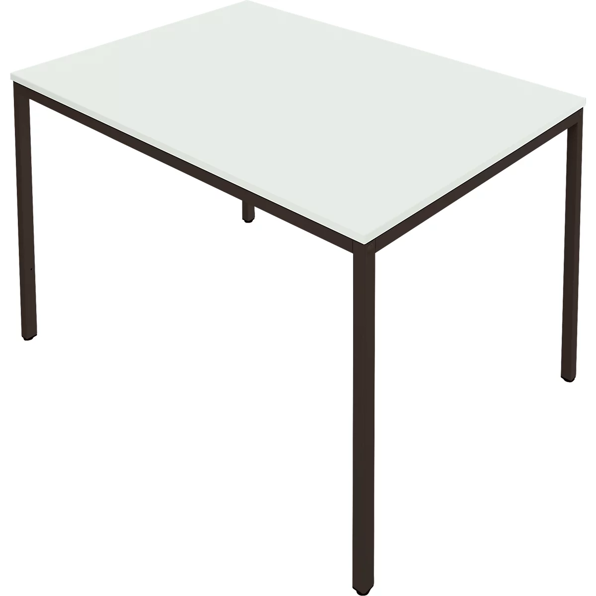 Schäfer Shop Pure Table en tube d'acier, rectangulaire, pied en tube carré, L 1400 x P 800 zéro x H 720 mm, gris clair/noir
