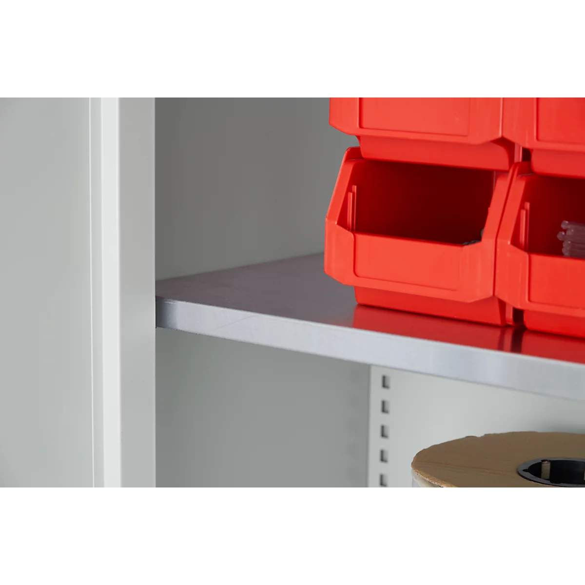 Schäfer Shop Pure universele kast, 5 OH, 4 legborden, afsluitbaar, B 1200 x D 400 x H 1935 mm, staal, lichtgrijs RAL 7035/lichtgrijs RAL 7035