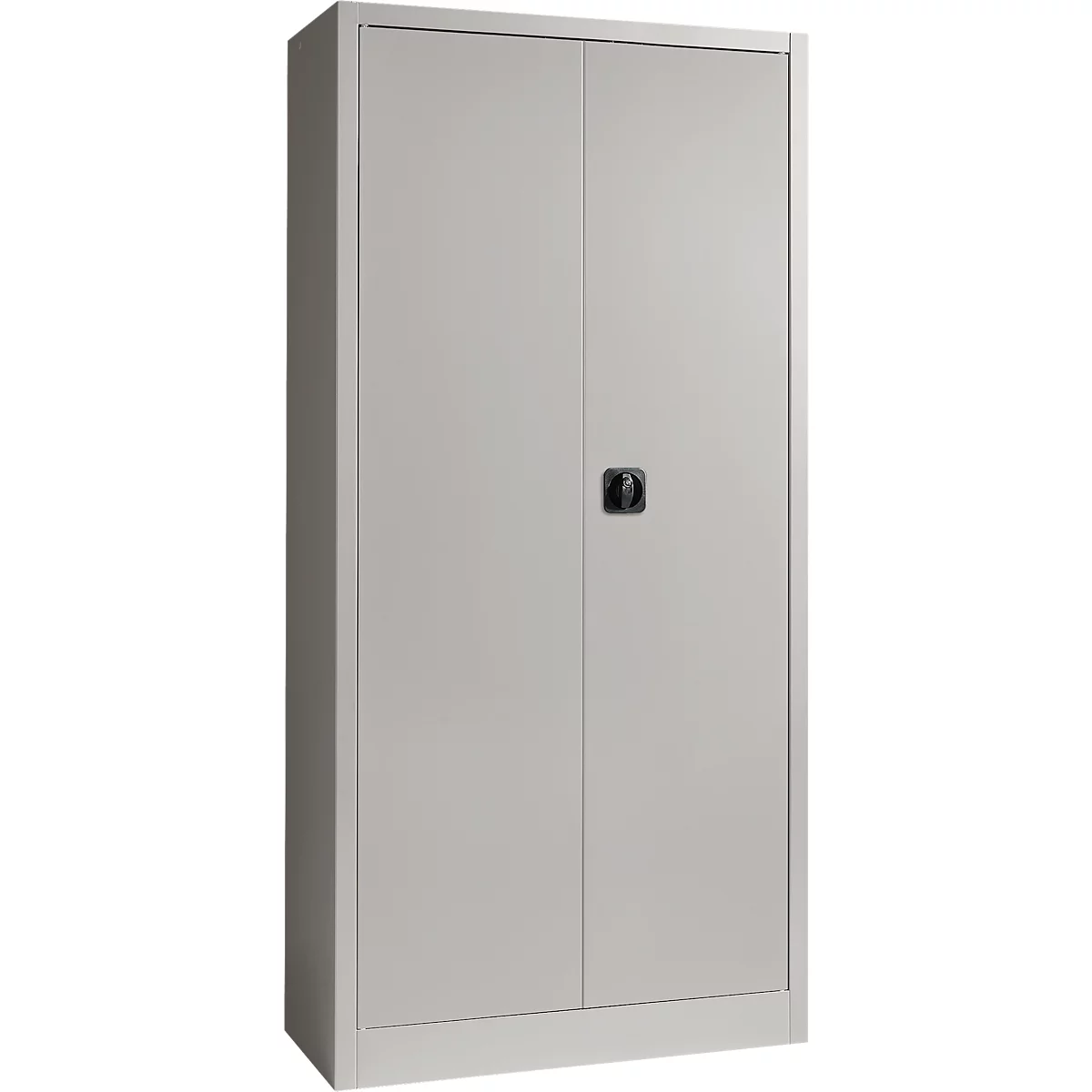Schäfer Shop Pure universele kast, 5 OH, 4 legborden, afsluitbaar, B 950 x D 400 x H 1935 mm, staal, alu wit 9006/wit RAL 9006