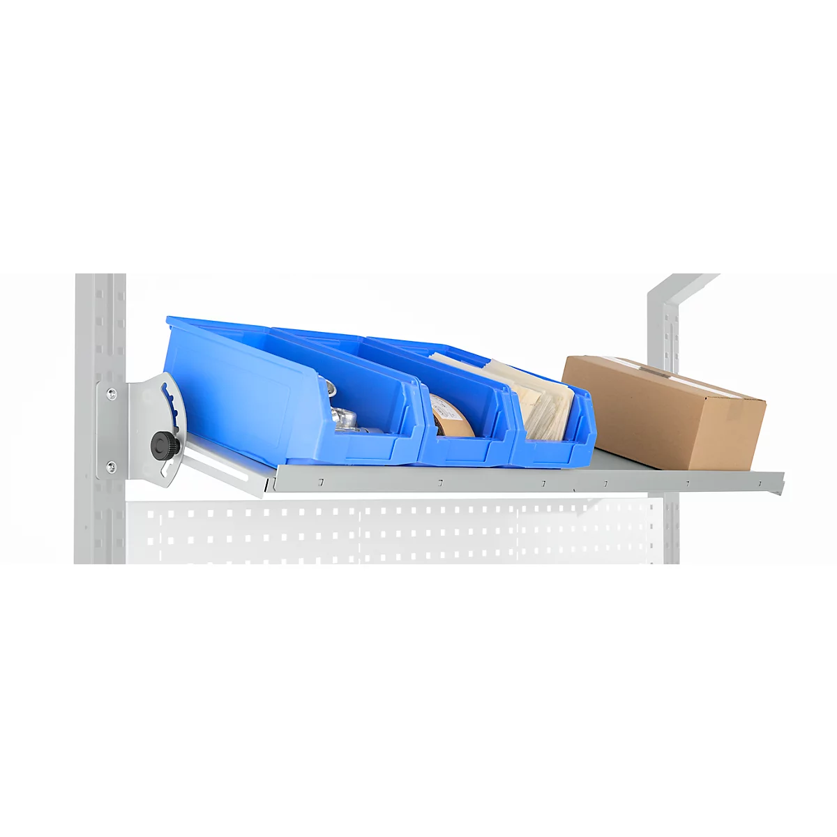 Schäfer Shop Pure Verstellboden für AST31 Tischaufbau, bis 30 kg, B 2000 x T 400 x H 120 mm, Stahl, lichtgrau