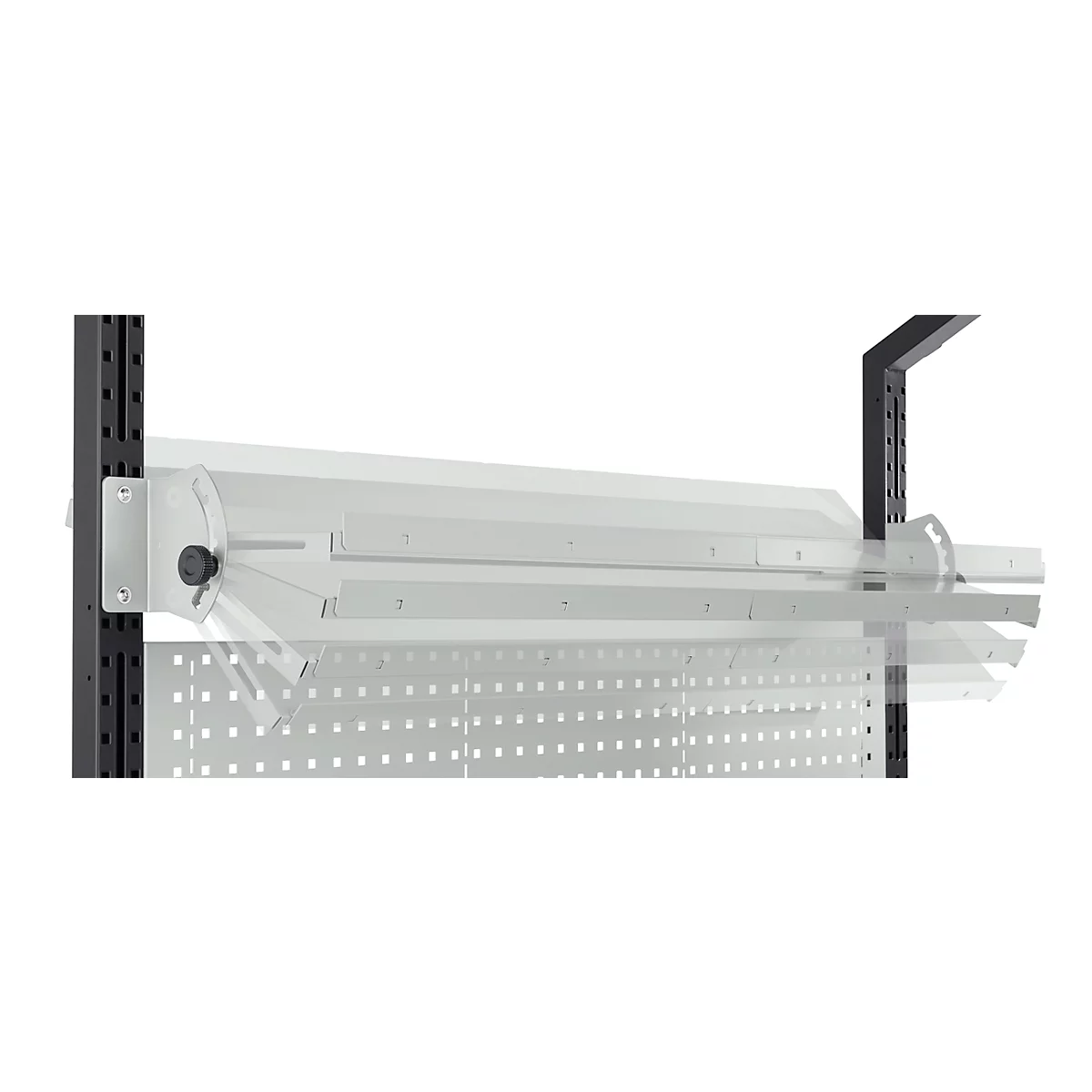 Schäfer Shop Pure Verstellboden für AST31 Tischaufbau, bis 30 kg, B 2000 x T 400 x H 120 mm, Stahl, lichtgrau