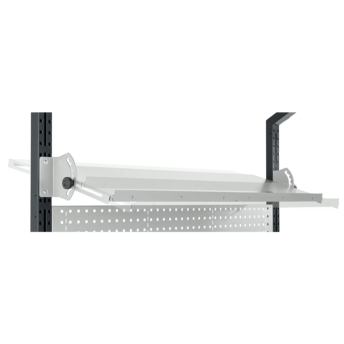 Schäfer Shop Pure Verstellboden für AST31 Tischaufbau, bis 30 kg, B 2000 x T 400 x H 120 mm, Stahl, lichtgrau