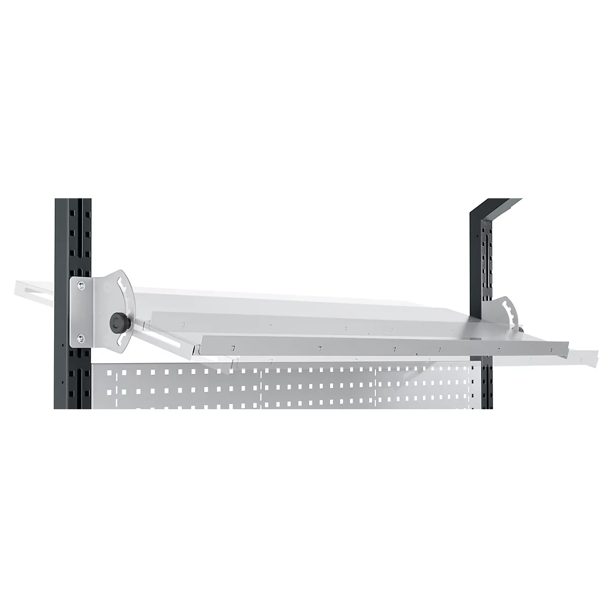 Schäfer Shop Pure Verstellboden für AST31 Tischaufbau, bis 30 kg, B 2000 x T 400 x H 120 mm, Stahl, weißaluminium
