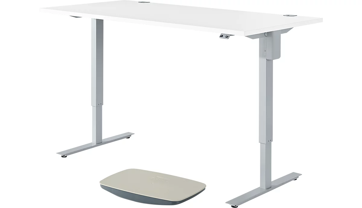 Schäfer Shop Select 2-tlg. Büromöbel-Set, Schreibtisch START UP, elektrisch höhenverstellbar, weiß/weißaluminium 