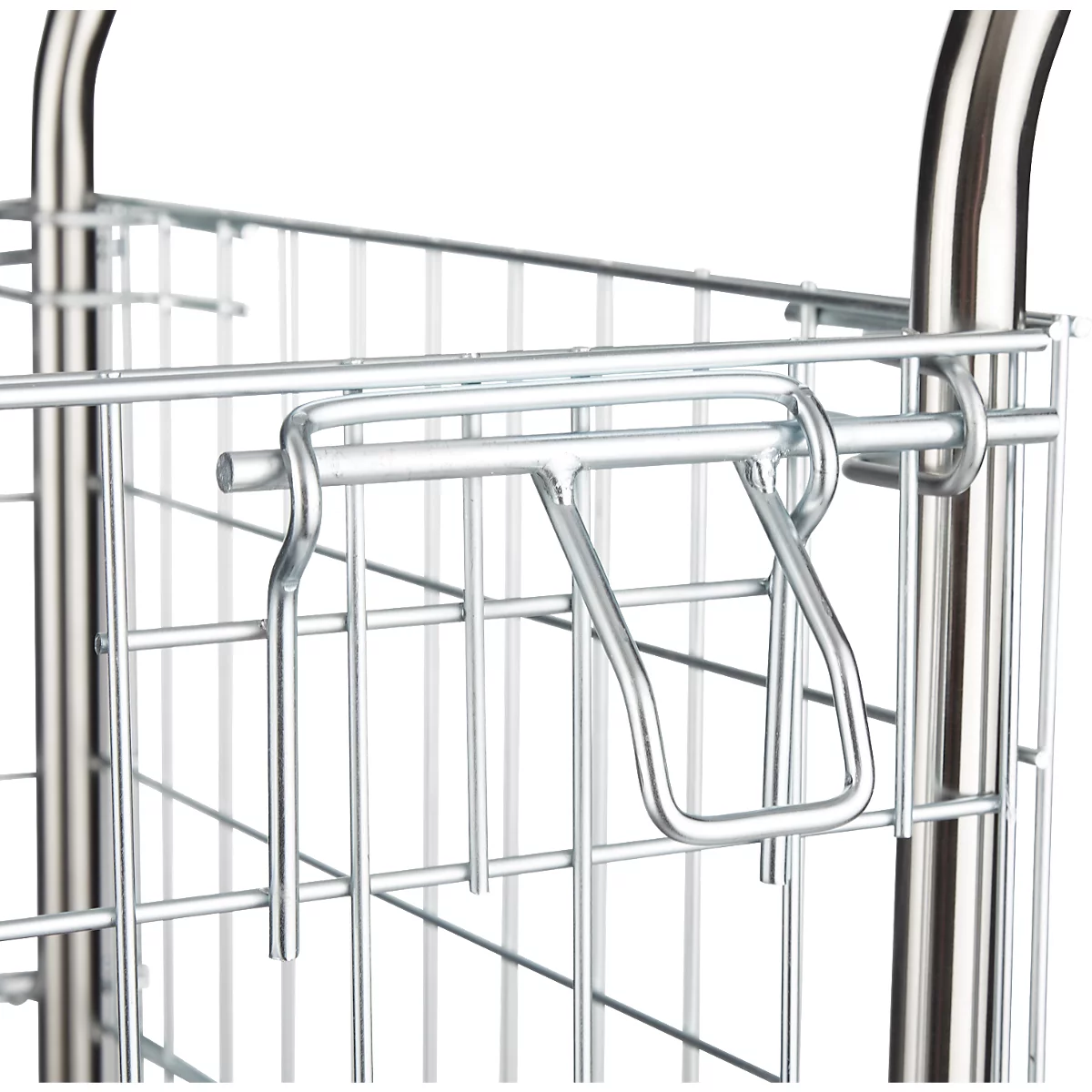 Schäfer Shop Select 213 Premium platformwagen met netframe, tot 370 kg, randbescherming, rubberen mat, zwart/rood