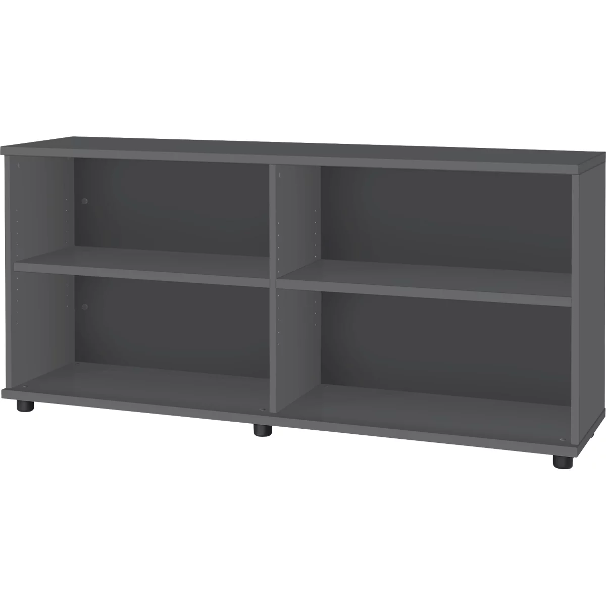 Schäfer Shop Select Aanbouwstelling, van hout, 2 etages, B 1600 mm x D 421 x H 750 mm, grafiet