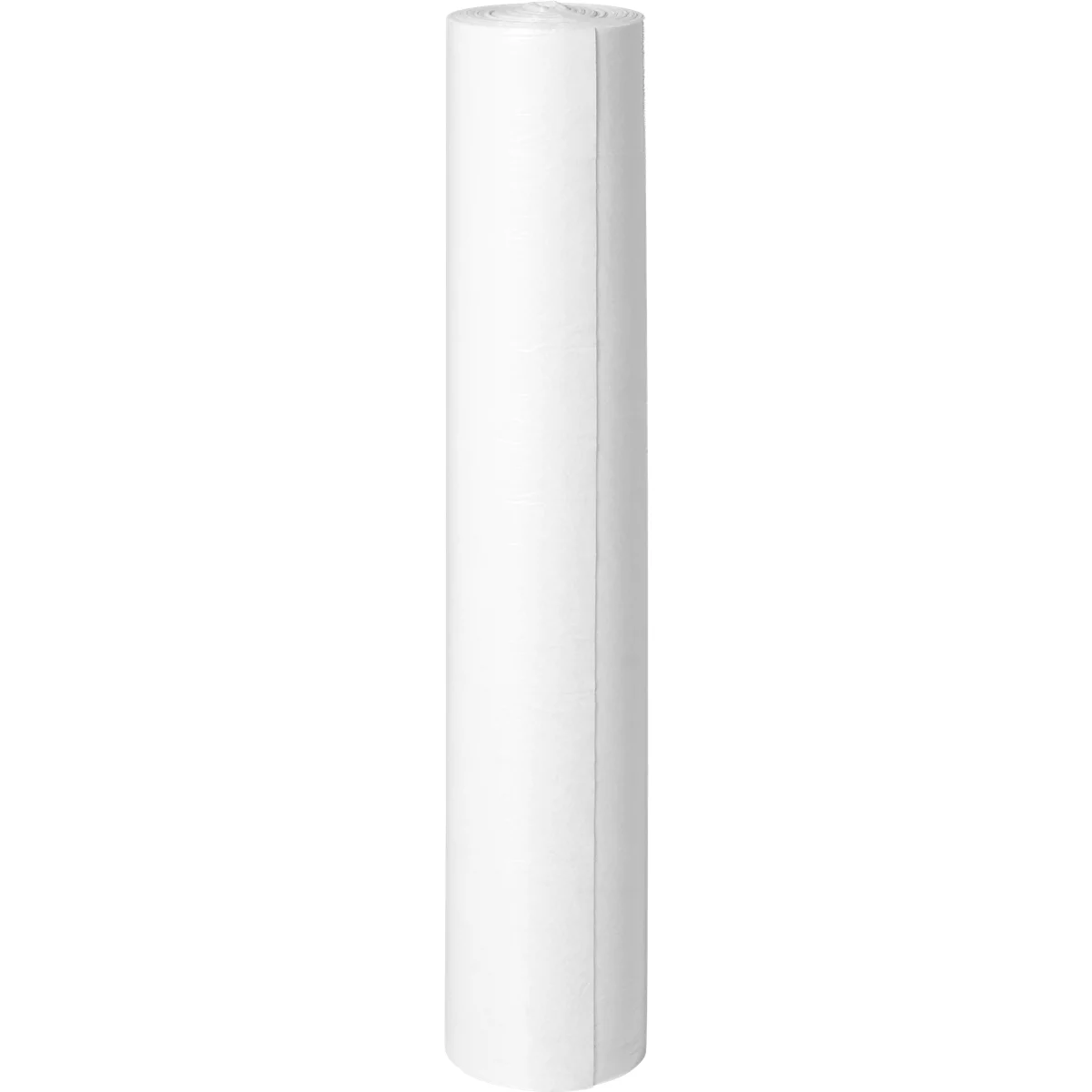 Eine aufrecht stehende, weiße Papierrolle auf neutralem Hintergrund.