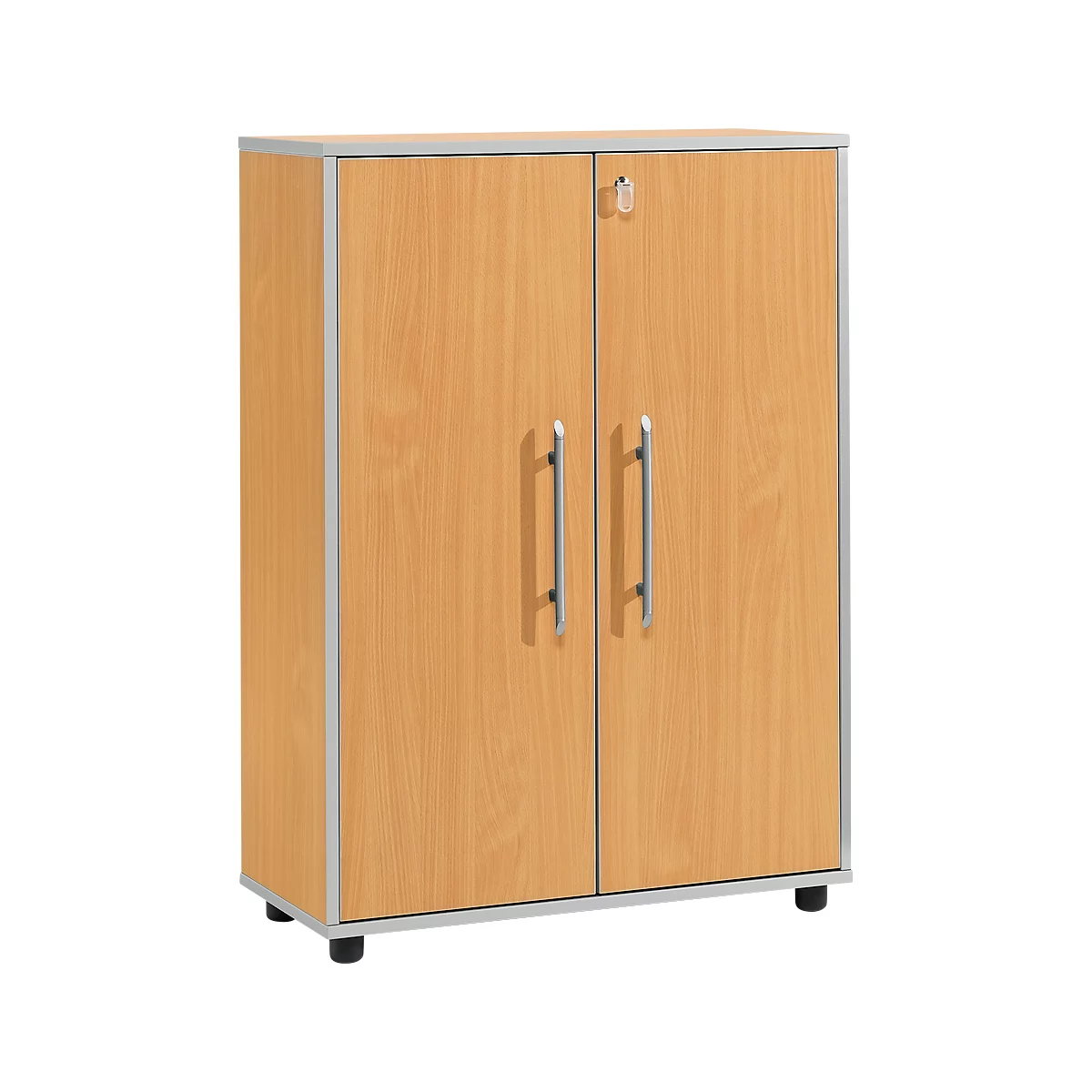 Schäfer Shop Select Aktenschrank Moxxo IQ, Holz, 2 Böden, 3 OH, B 801 x T 362 x H 1115 mm, abschließbar, Buche-Dekor