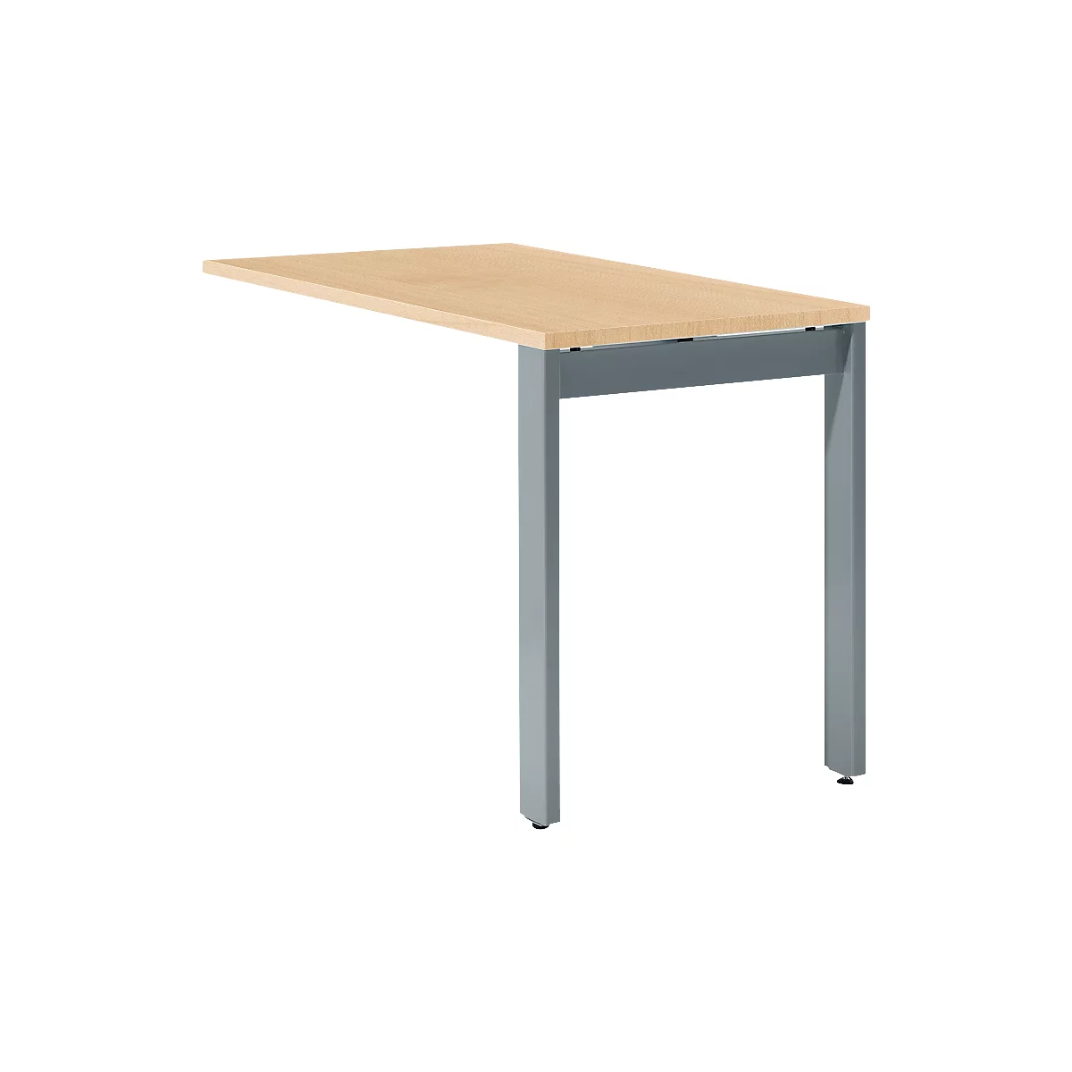 Schäfer Shop Select Ansatztisch LOGIN, 4-Fuß, B 1000 x T 600 x H 740 mm, Ahorn/basaltgrau