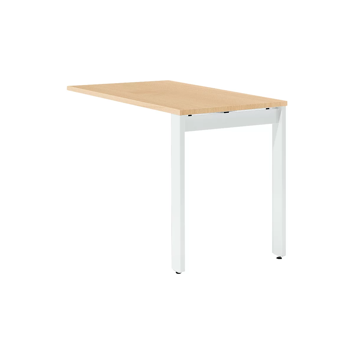 Schäfer Shop Select Ansatztisch LOGIN, 4-Fuß, B 1000 x T 600 x H 740 mm, Ahorn/verkehrsweiß