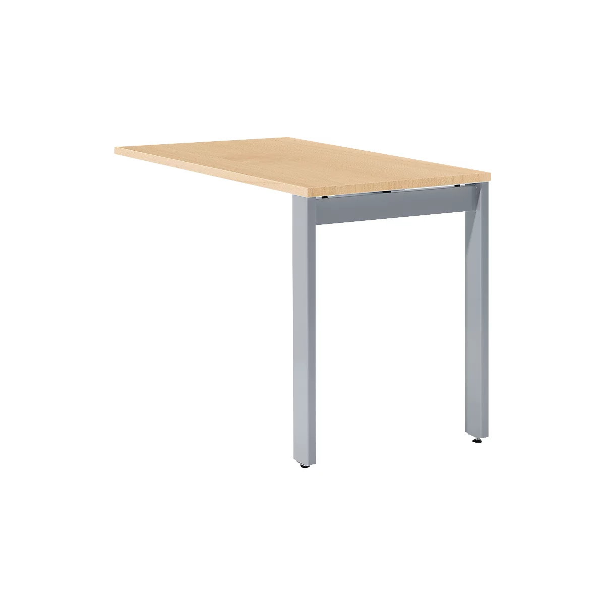 Schäfer Shop Select Ansatztisch LOGIN, 4-Fuß, B 1000 x T 600 x H 740 mm, Ahorn/weißalu
