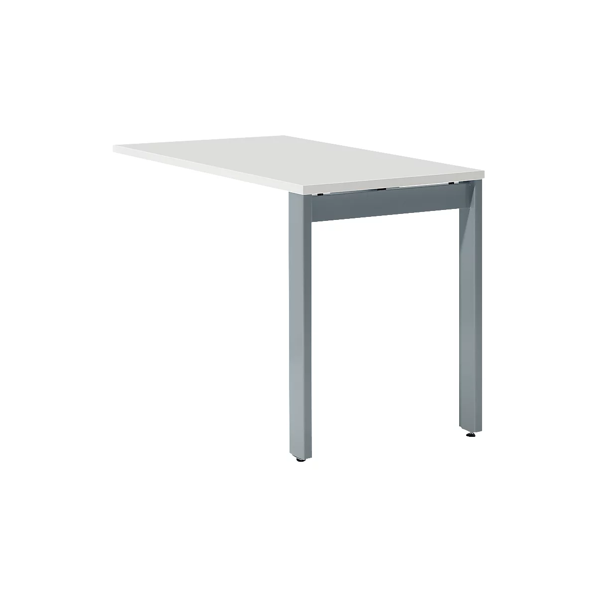Schäfer Shop Select Ansatztisch LOGIN, 4-Fuß, B 1000 x T 600 x H 740 mm, weiß/basaltgrau