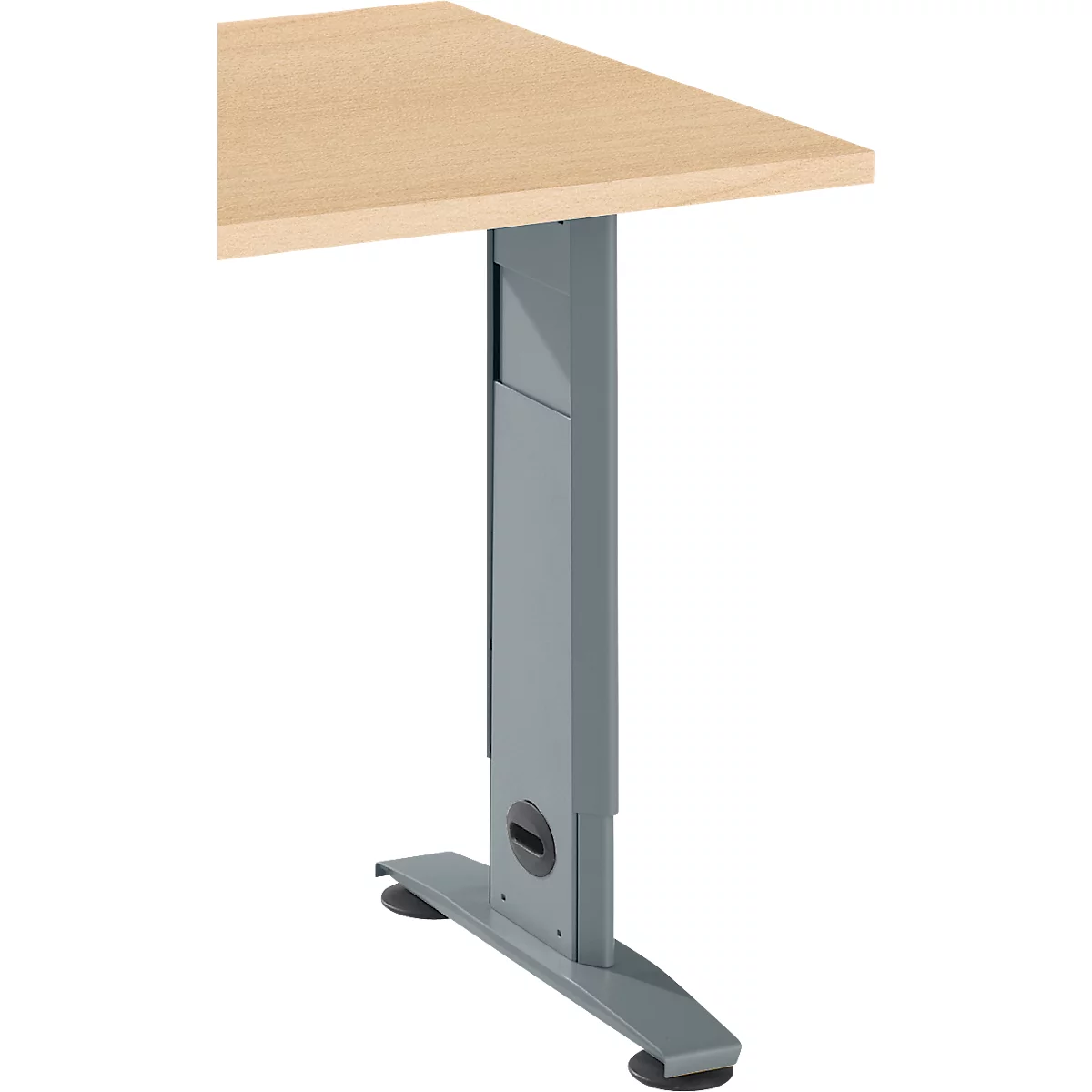 Schäfer Shop Select Ansatztisch LOGIN, C-Fuß, B 1000 x T 600 x H 660-820 mm, Ahorn/basaltgrau