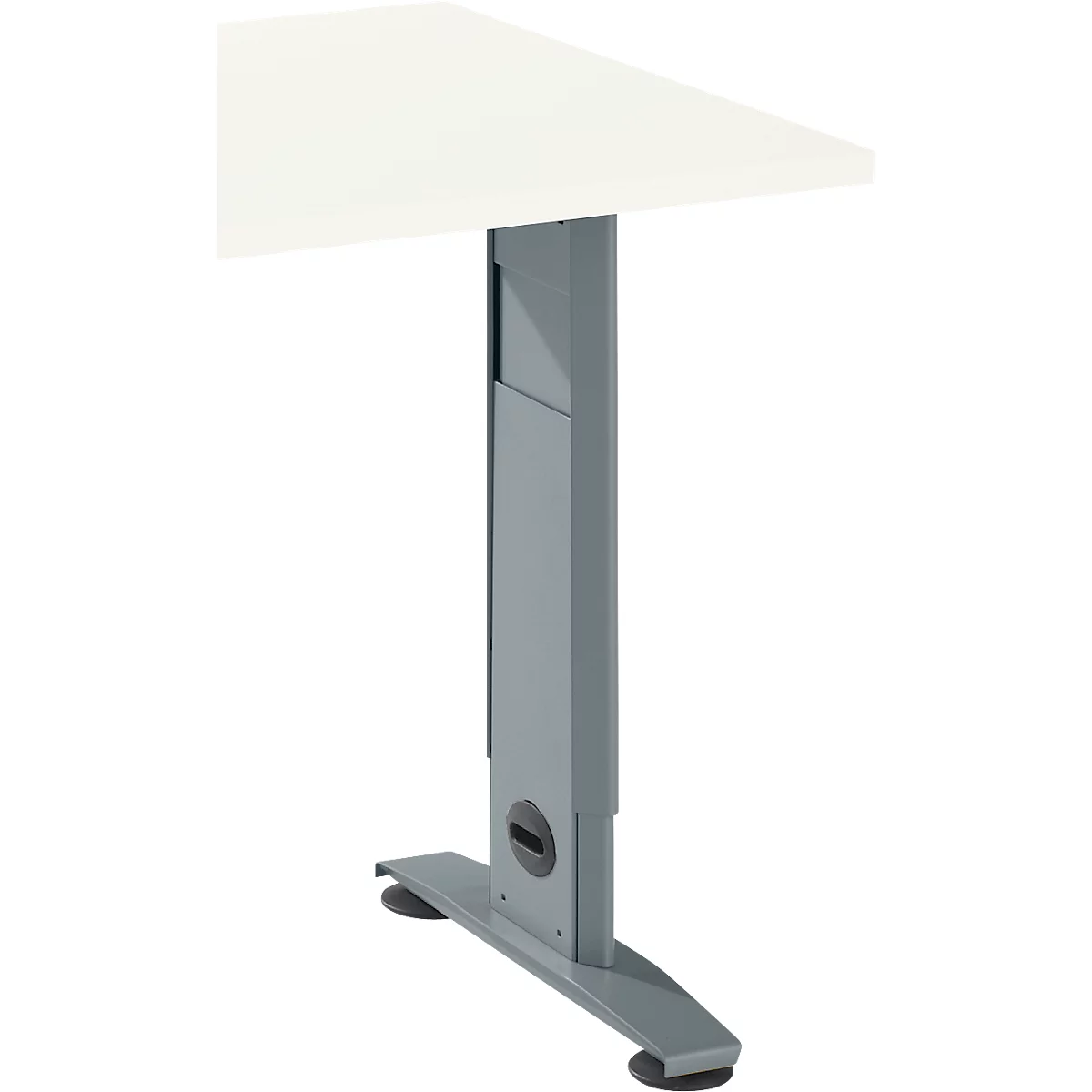 Schäfer Shop Select Ansatztisch LOGIN, C-Fuß, B 1000 x T 600 x H 660-820 mm, weiß/basaltgrau