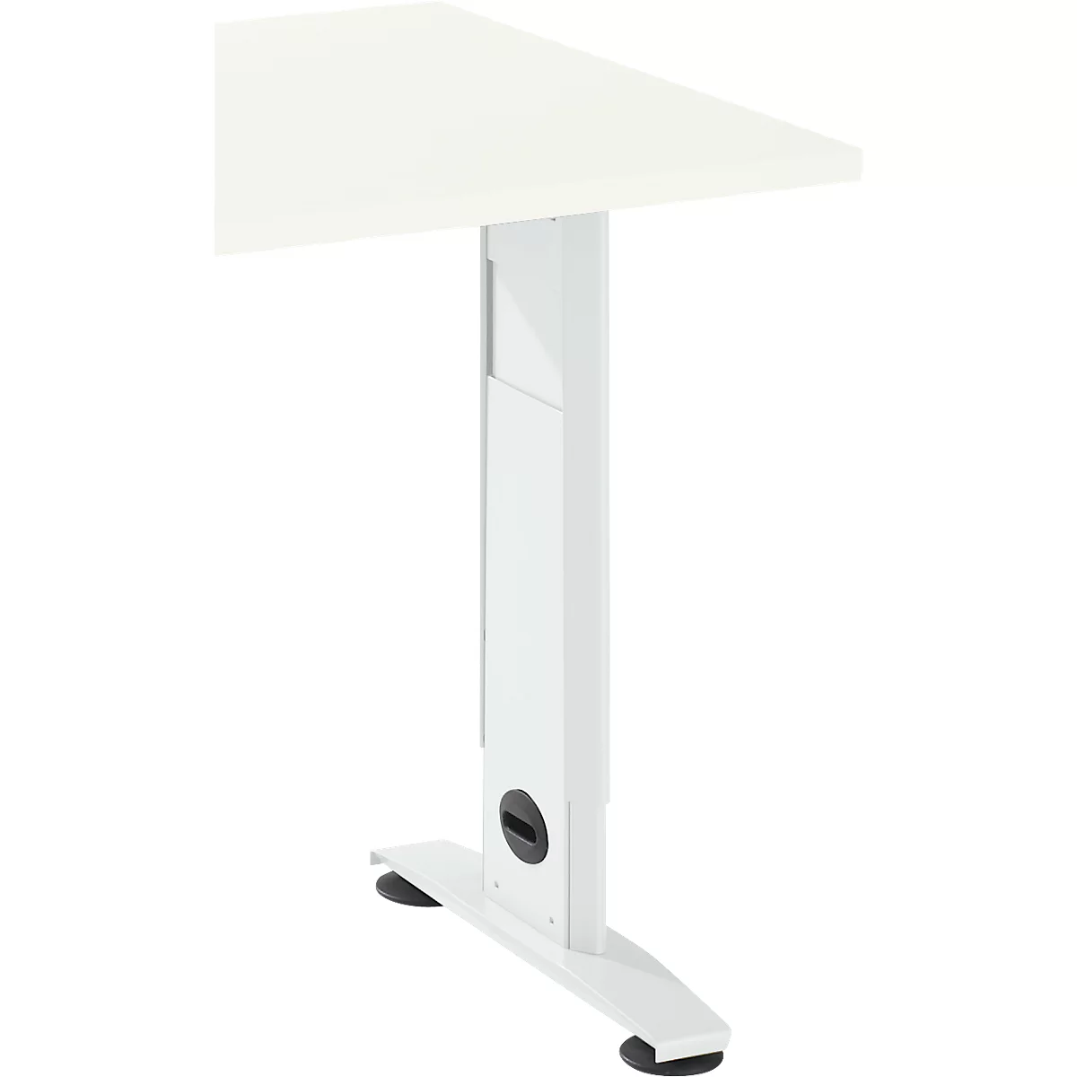 Schäfer Shop Select Ansatztisch LOGIN, C-Fuß, B 1000 x T 600 x H 660-820 mm, weiß/verkehrsweiß