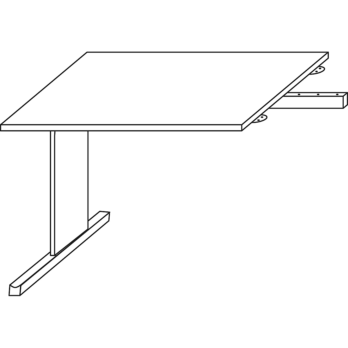 Schäfer Shop Select Ansatztisch LOGIN, für C-Fuß Schreibtisch, Rechteck, Breite 1000 mm