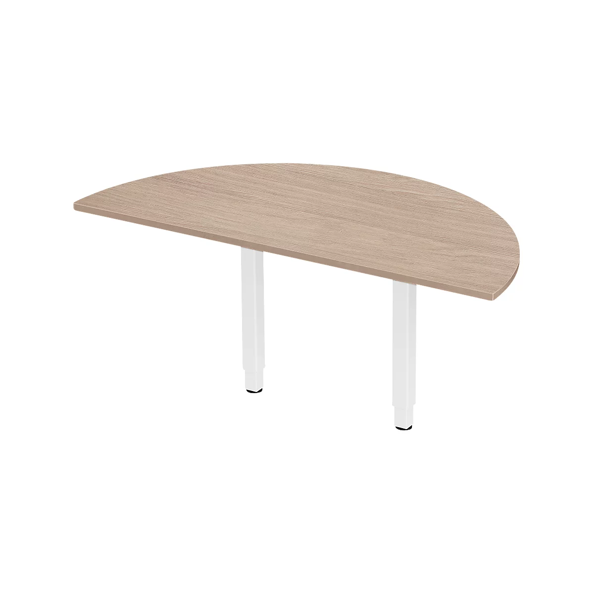 Schäfer Shop Select Ansatztisch PLANOVA ERGOSTYLE, 1/2 Kreis, Eiche-Dekor/weiß