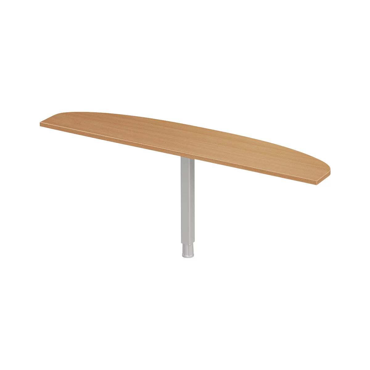 Schäfer Shop Select Ansatztisch PLANOVA ERGOSTYLE, Ellipse, B 1800 x T 400 mm, Buche-Dekor/weißalu