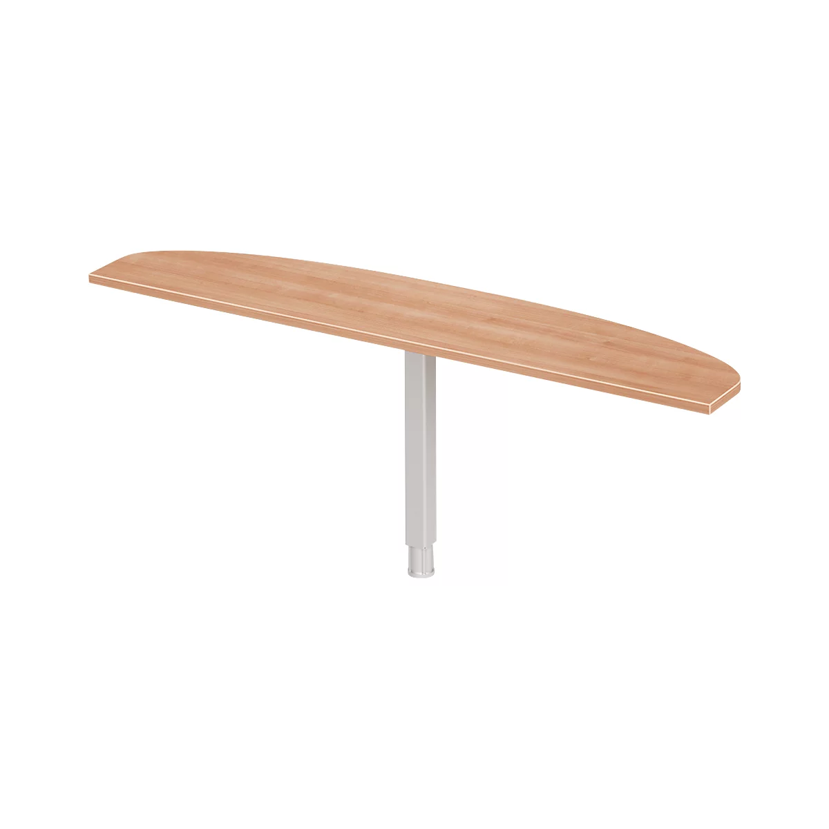 Schäfer Shop Select Ansatztisch PLANOVA ERGOSTYLE, Ellipse, B 1800 x T 400 mm, Kirsche Romana-Dekor/weißalu