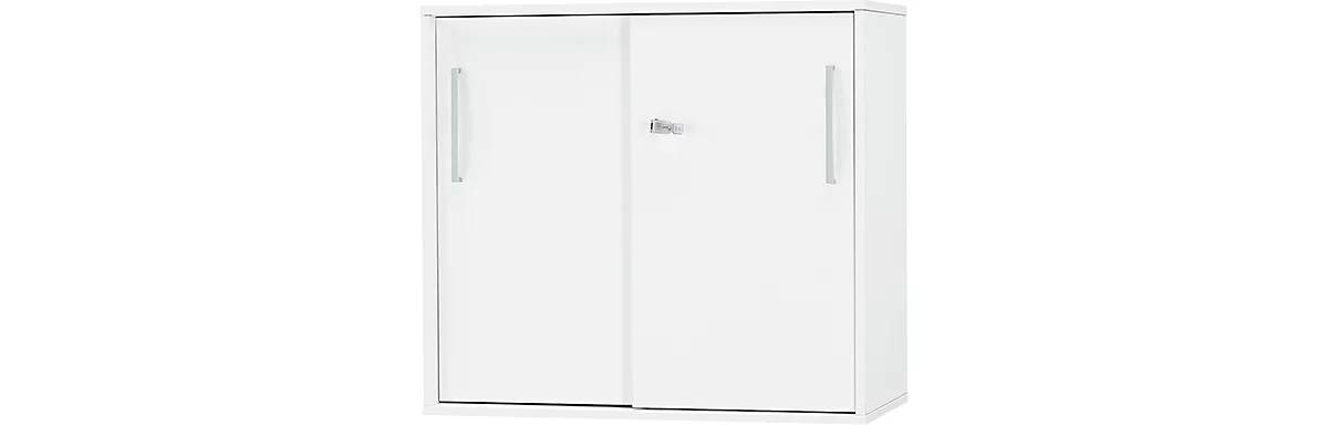 Schäfer Shop Select Anstell-/Aufsatz-Schiebetürenschrank SET UP, 2 OH, B 800 x T 420 x H 726 mm, weiß/weiß