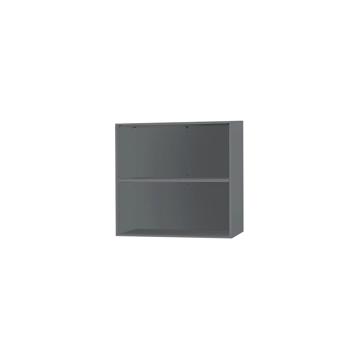 Schäfer Shop Select Anstell-/Aufsatzregal, 2 OH & 1 Fachboden, B 800 x T 420 x H 726 mm, graphit
