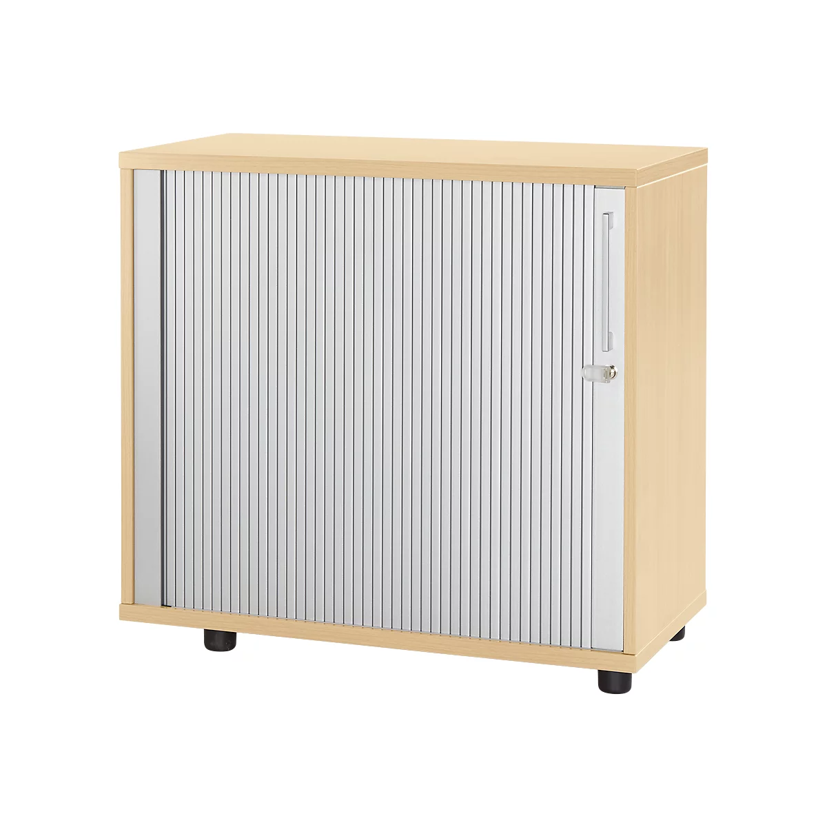 Schäfer Shop Select Anstellquerrollladenschrank, aus Holz, 1 Fachboden, B 800 mm x T 421 x H 750 mm, Ahorn