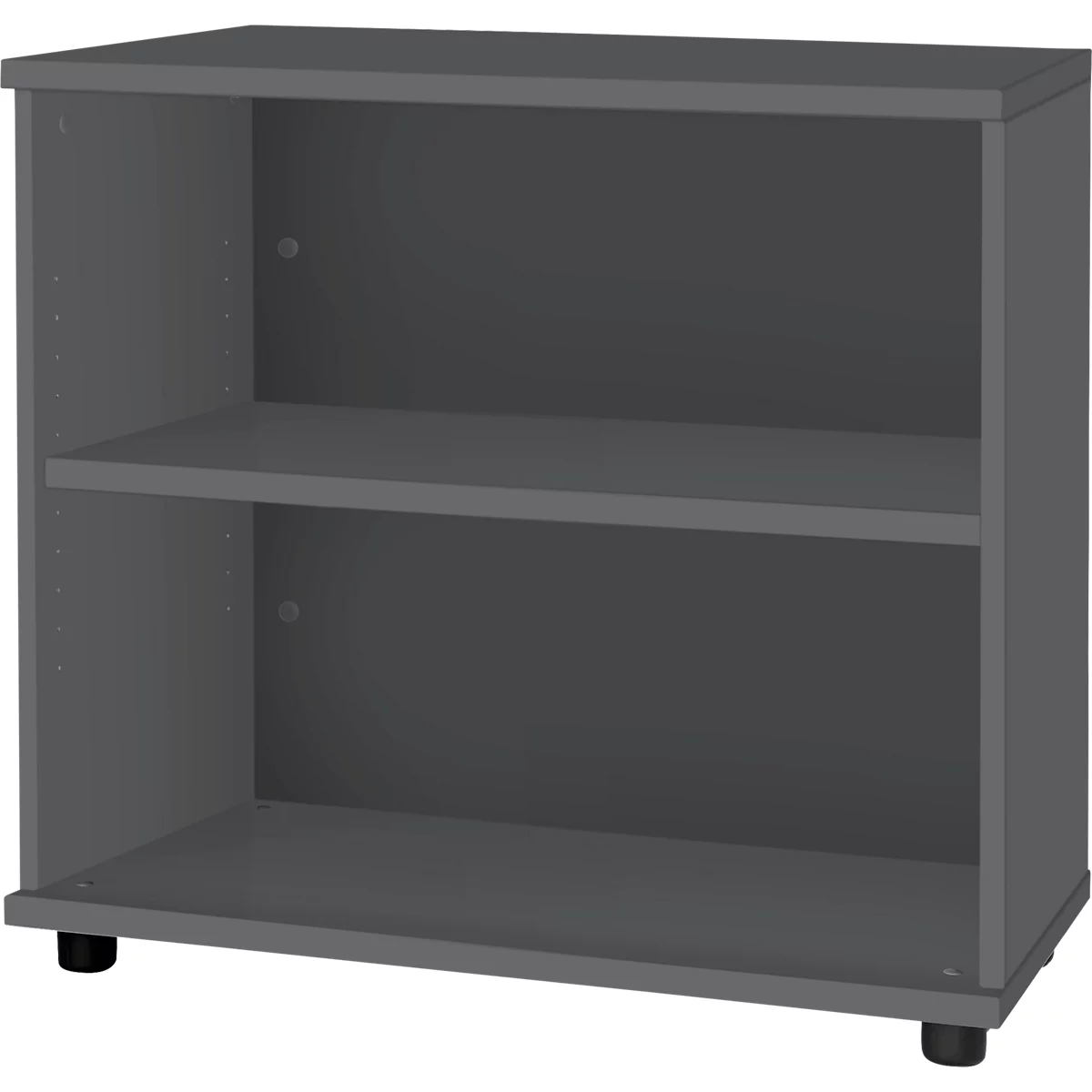 Schäfer Shop Select Anstellregal, aus Holz, 2 Fachböden, B 800 mm x T 421 x H 750 mm, graphit