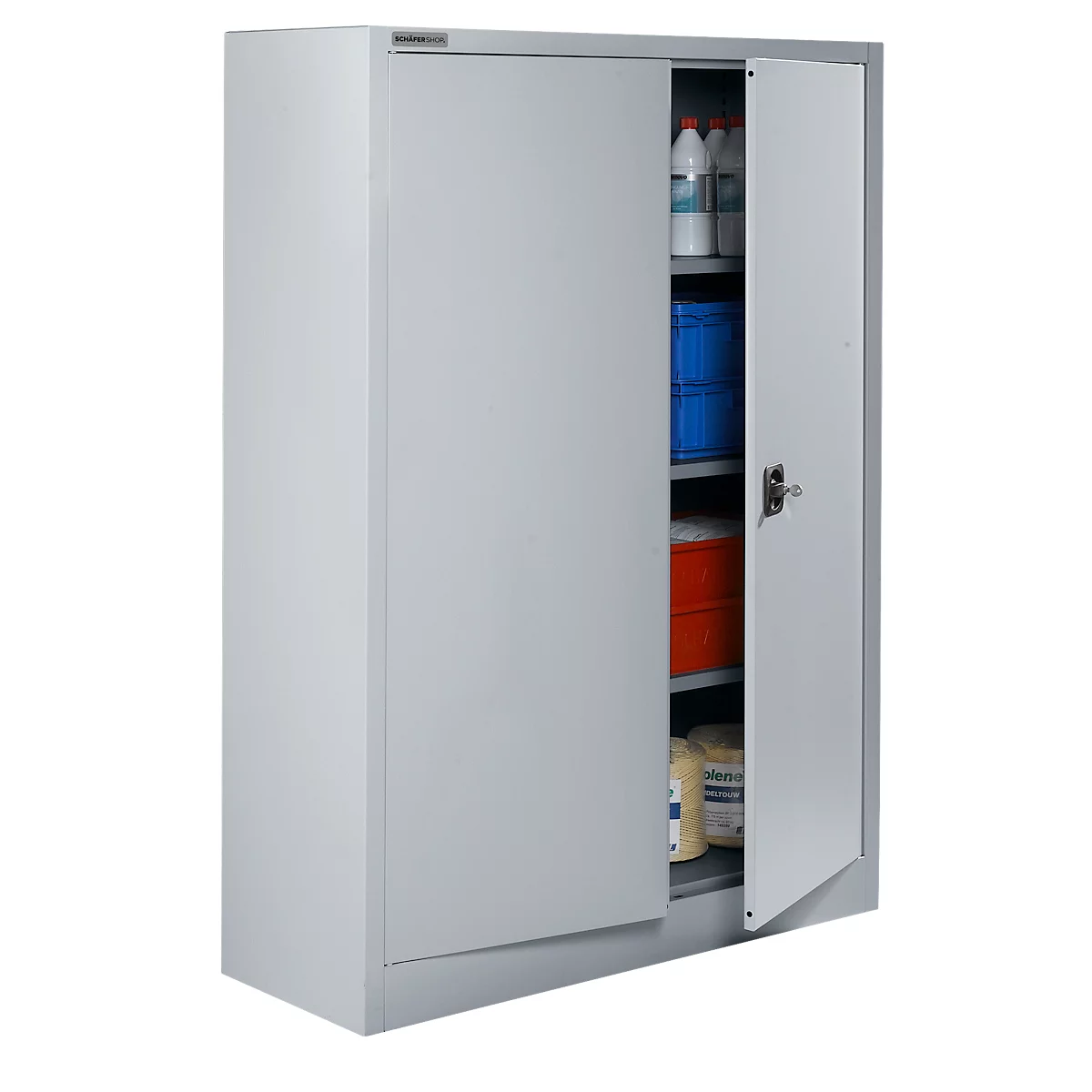 Schäfer Shop Select archiefkast, afsluitbaar, hoogte 1585 mm, breedte 1200 mm, aluminium zilver