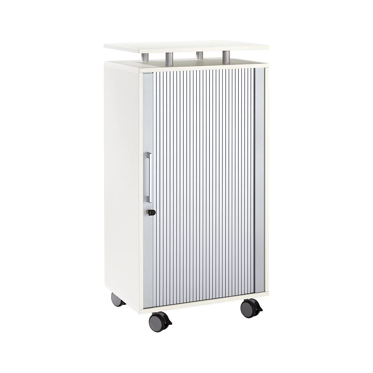 Schäfer Shop Select Archivador alto, con ruedas, con cerradura, An 600 x P 420 x Al 1178 mm, blanco