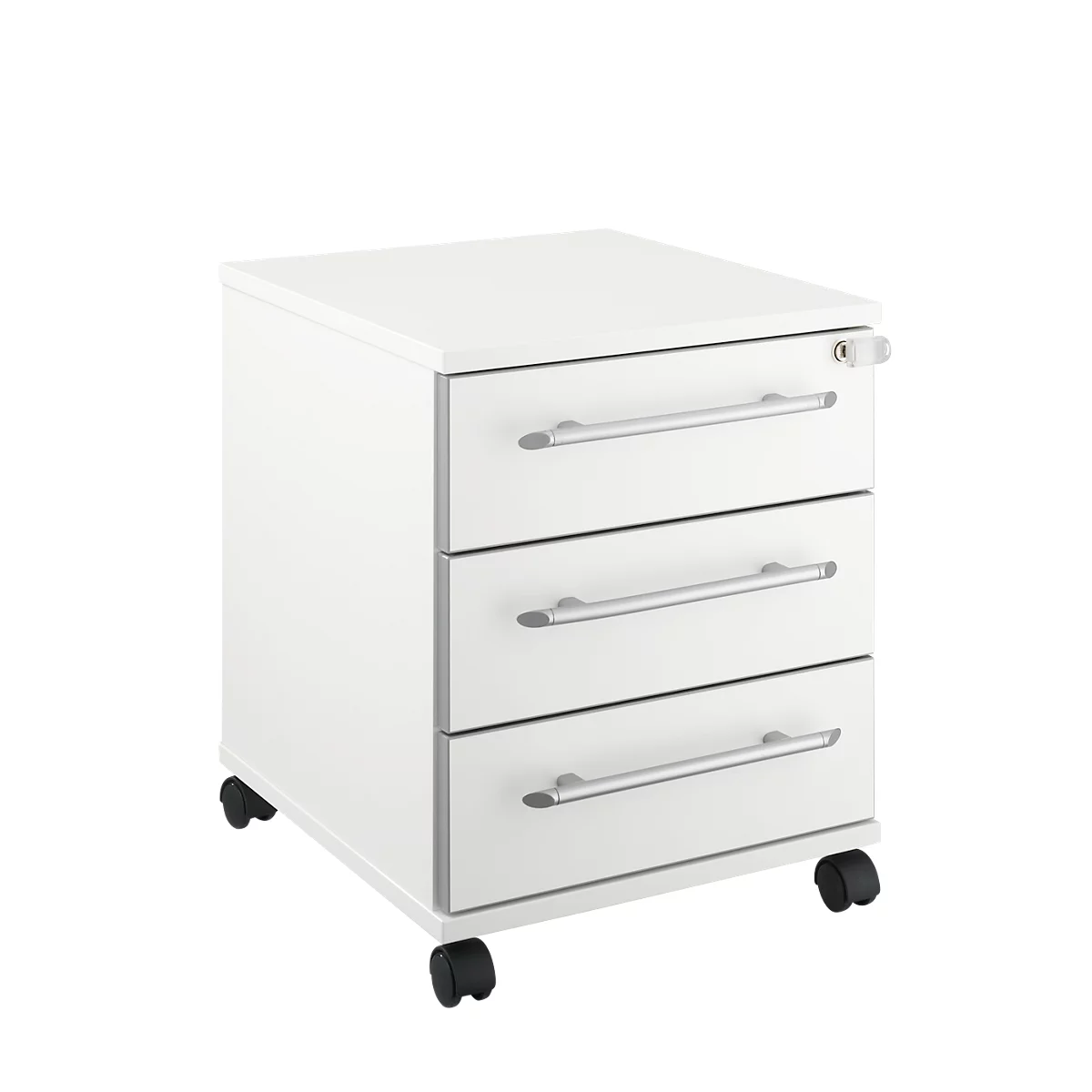 Schäfer Shop Select Archivador con ruedas Moxxo IQ 333, 3 cajones, An 410 x P 495 x Al 510 mm, con cerradura, blanco