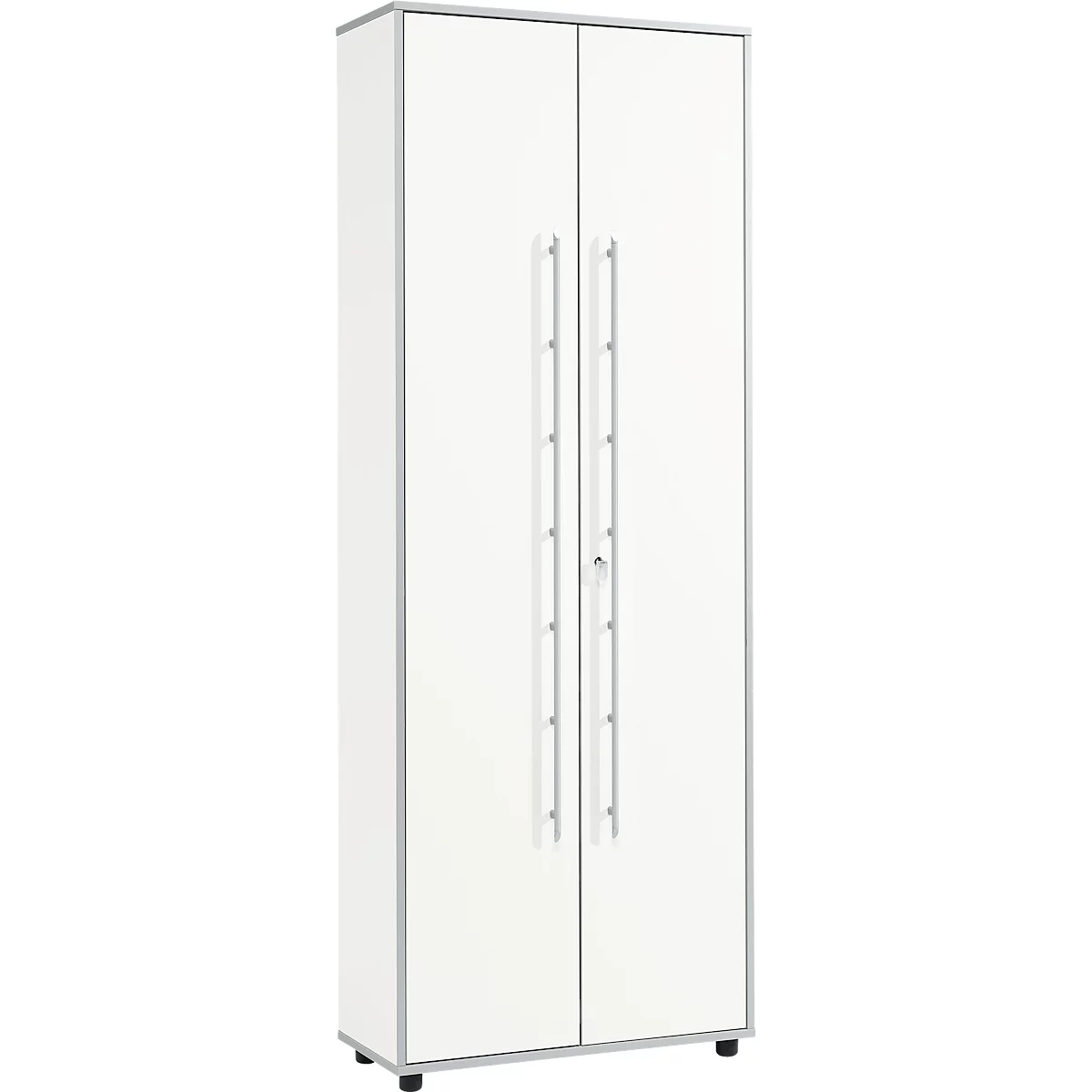 Schäfer Shop Select Armario archivador Moxxo IQ, madera, 5 estantes, 6 AA, An 801 x P 362 x Al 2166 mm, con cerradura, blanco