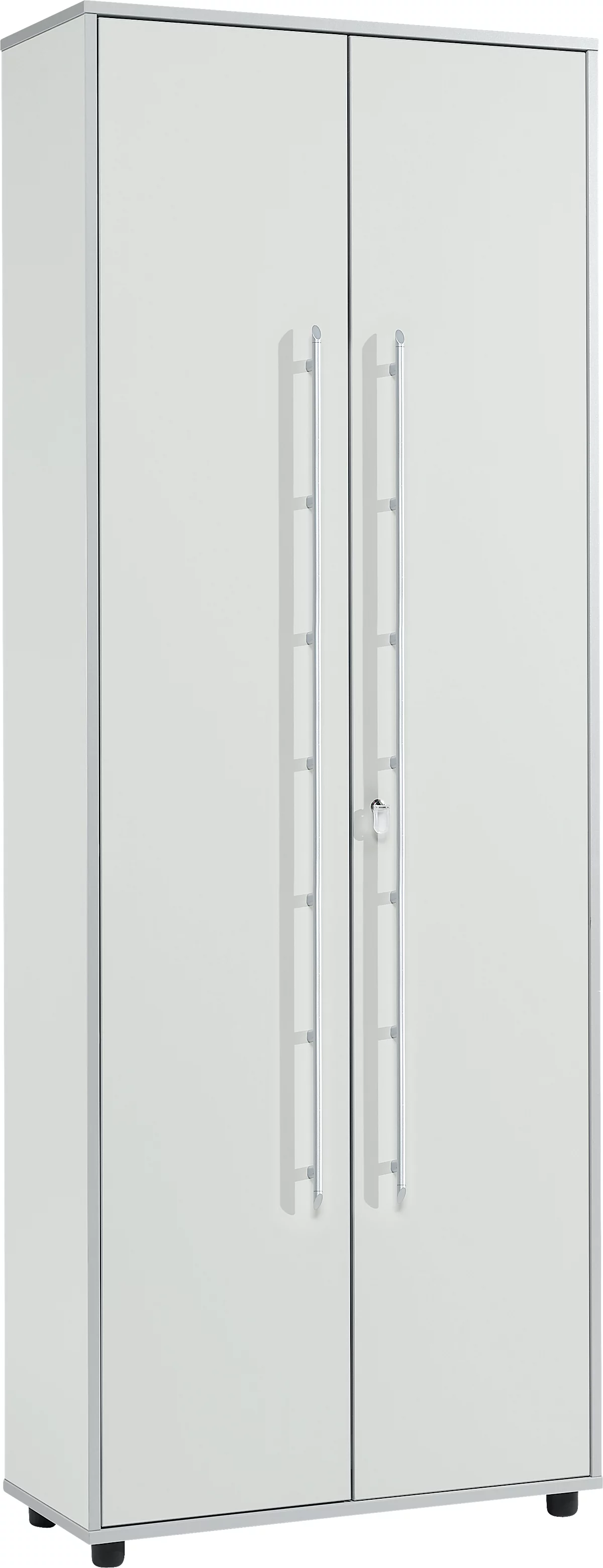 Schäfer Shop Select Armario archivador Moxxo IQ, madera, 5 estantes, 6 AA, An 801 x P 362 x Al 2166 mm, con cerradura, gris luminoso