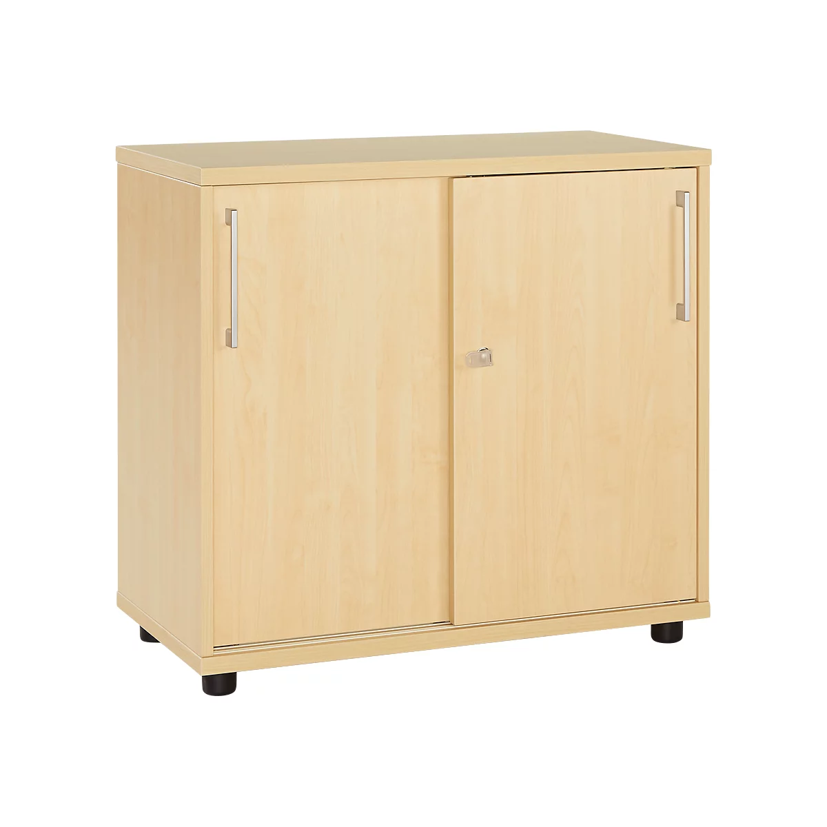 Schäfer Shop Select Armario auxiliar de puertas correderas, de madera, 2 estantes, An 800 x P 421 x Al 750 mm, arce