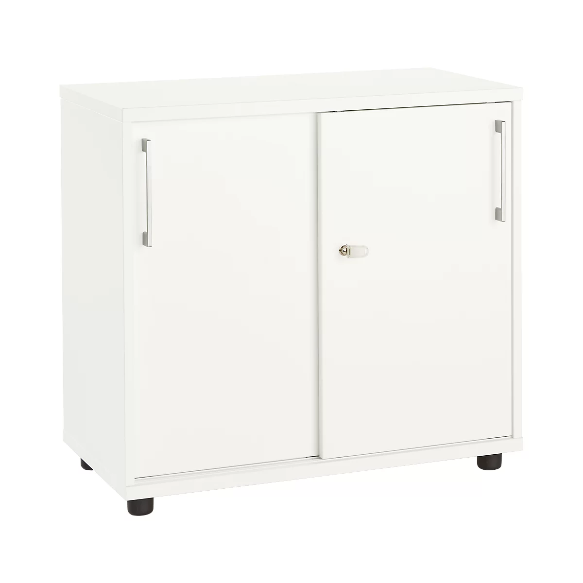 Schäfer Shop Select Armario auxiliar de puertas correderas, de madera, 2 estantes, An 800 x P 421 x Al 750 mm, blanco