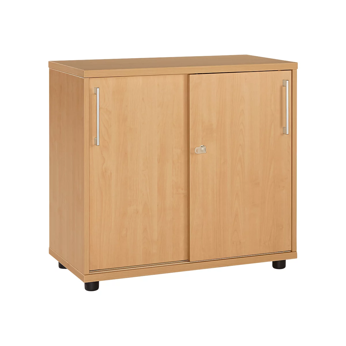 Schäfer Shop Select Armario auxiliar de puertas correderas, de madera, 2 estantes, An 800 x P 421 x Al 750 mm, haya