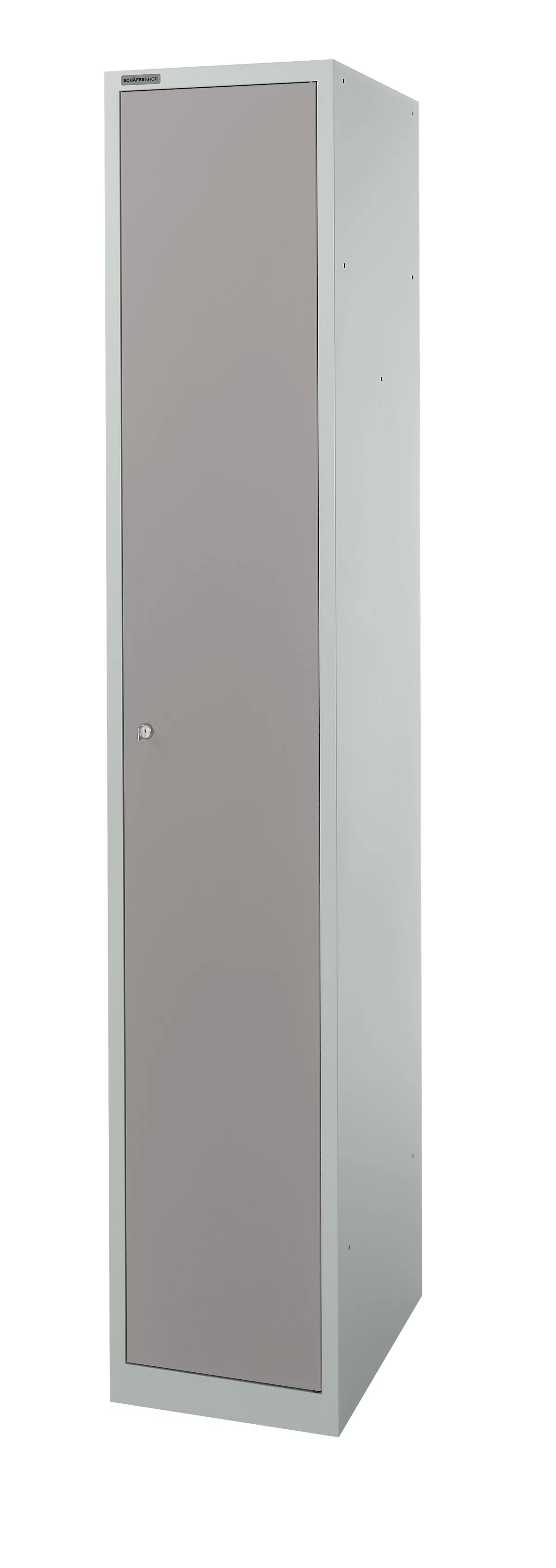 Schäfer Shop Select Armario de guardarropa, 1 compartimento de 350 mm de ancho, 5 compartimentos con 4 estantes, con cerradura, gris claro/gris platino