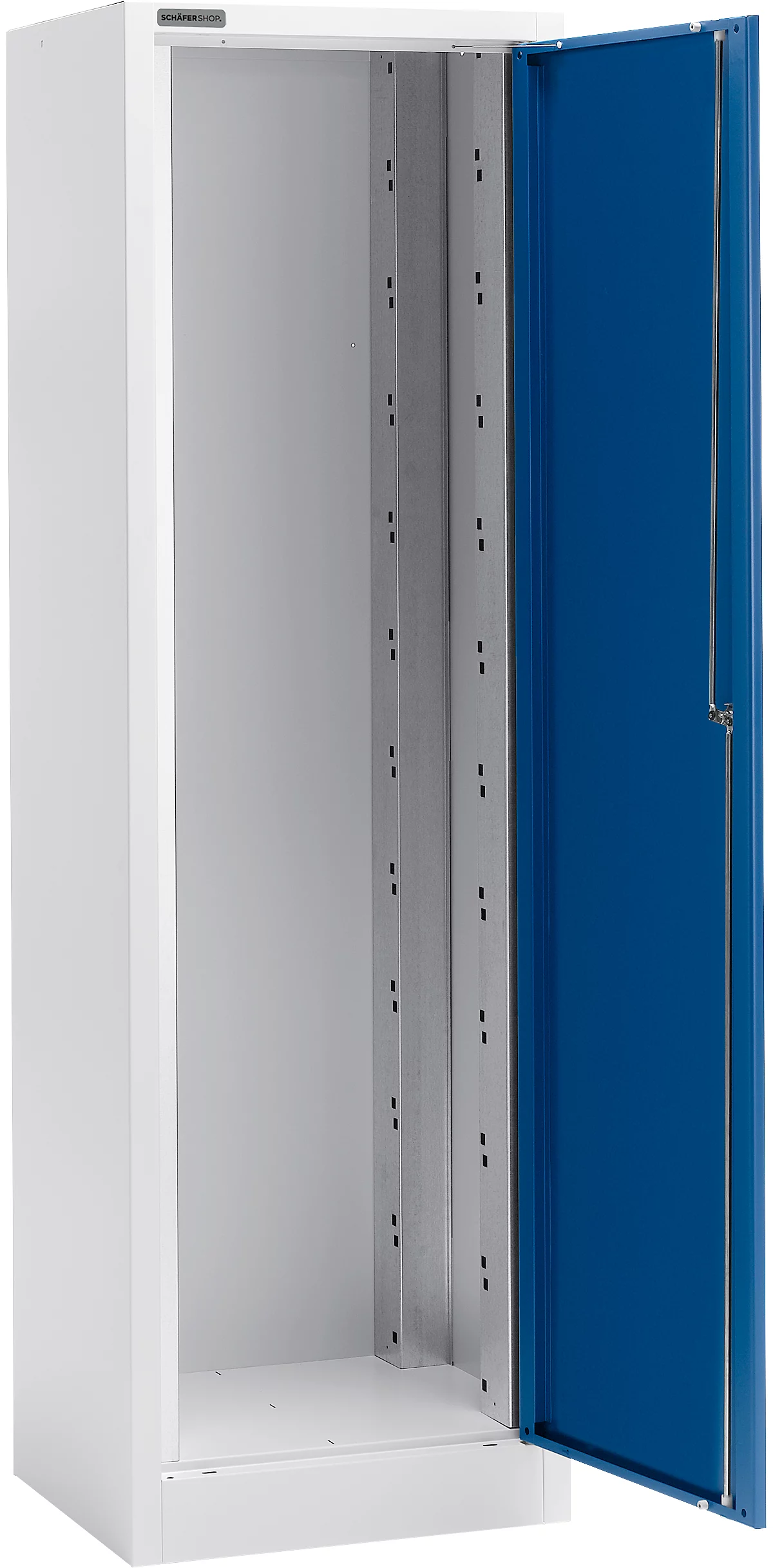 Schäfer Shop Select Armario de material MS 2506, carcasa vacía, An 600 x P 500 x Al 1935 mm, chapa fina, aluminio blanco/azul benceno