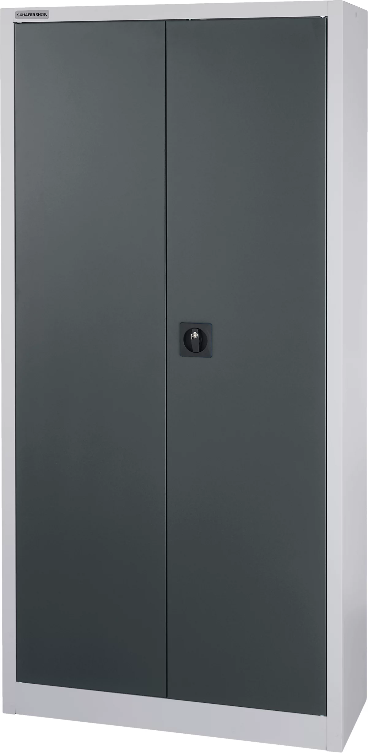 Schäfer Shop Select Armario de material MS 2509, con 14 cajones, con caja de seguridad, ancho 950 x fondo 500 x alto 1935 mm, chapa, aluminio blanco/gris antracita