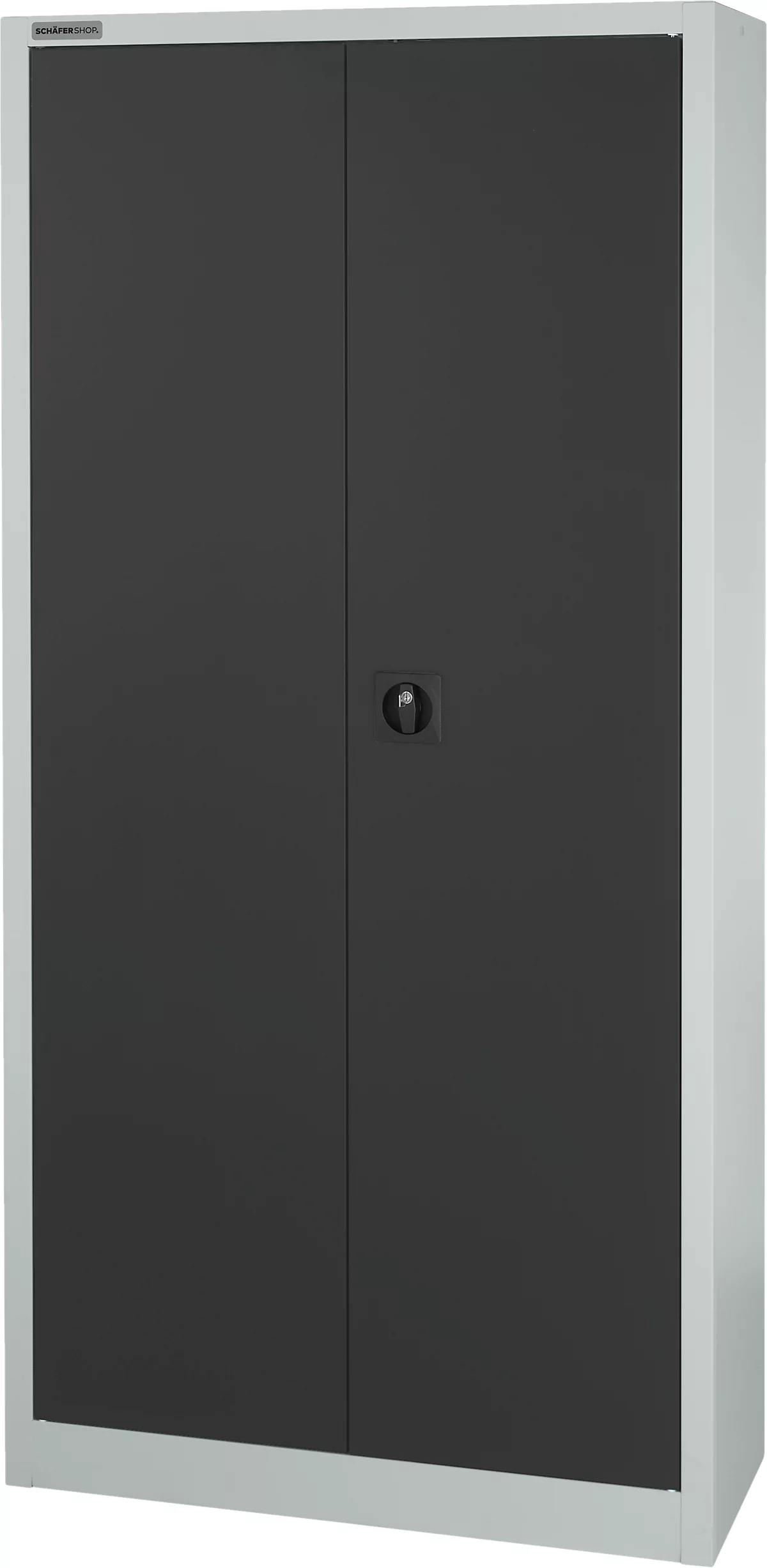 Schäfer Shop Select Armario de material MS 2509, con pared central, carcasa vacía, ancho 950 x fondo 500 x alto 1935 mm, chapa, gris claro/gris antracita