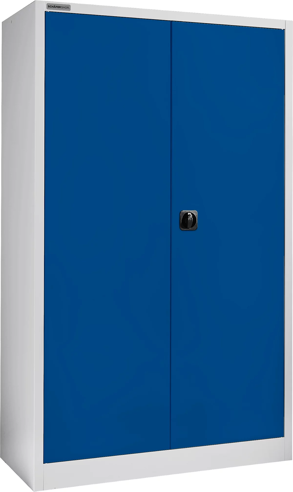 Schäfer Shop Select Armario de material MS 2512, con 14 cajones, ancho 1200 x fondo 500 x alto 1935 mm, chapa fina, gris claro/azul benceno