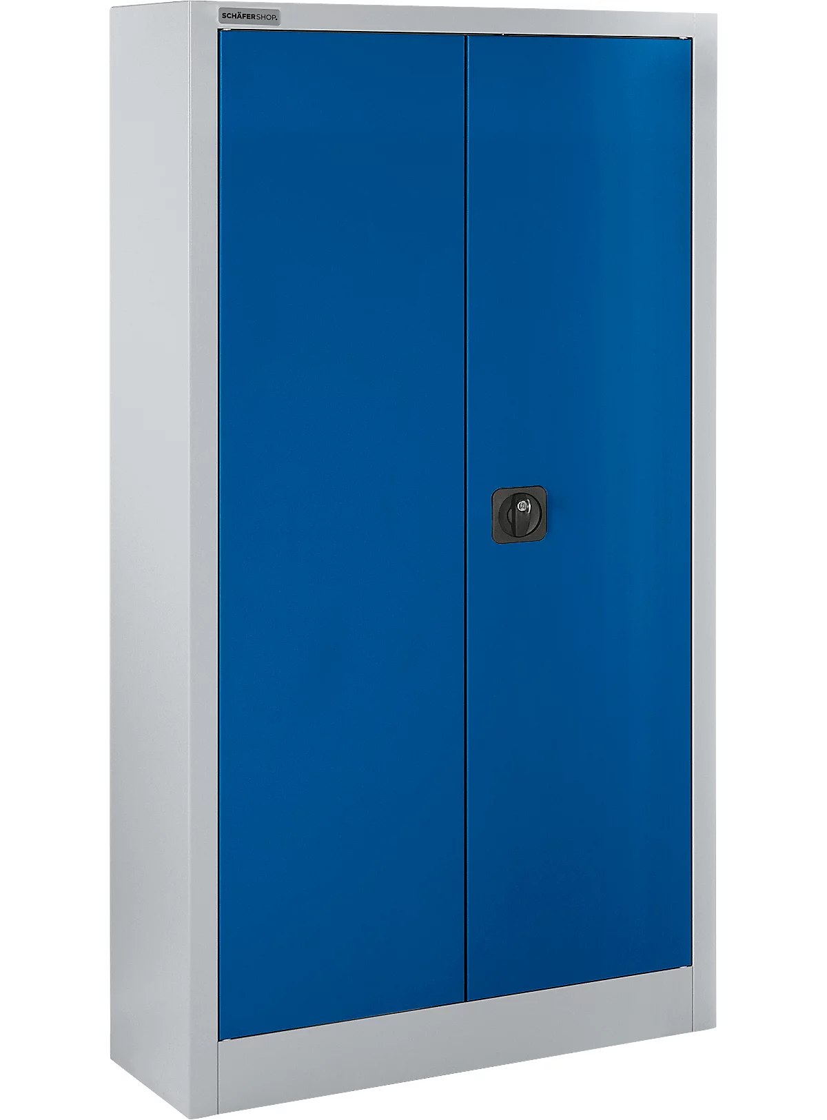 Schäfer Shop Select Armario de material MSI 16408 , ancho 800 x fondo 400 x alto 1535 mm, 3 estantes, acero, aluminio blanco RAL 9006/azul benigno RAL 5010