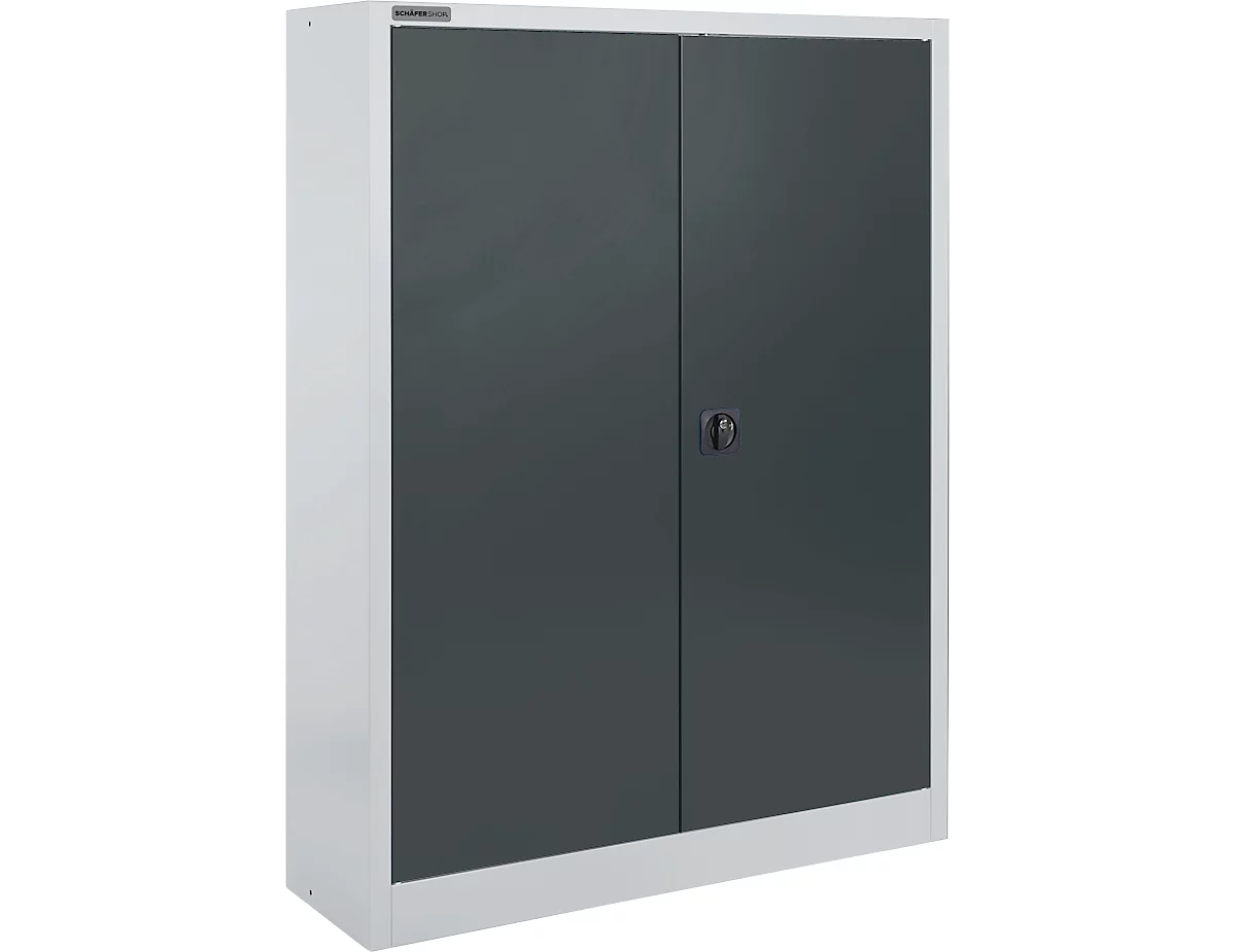 Schäfer Shop Select Armario de material MSI 16409i, ancho 950 x fondo 400 x alto 1535 mm, 3 estantes, acero, aluminio blanco/gris antracita