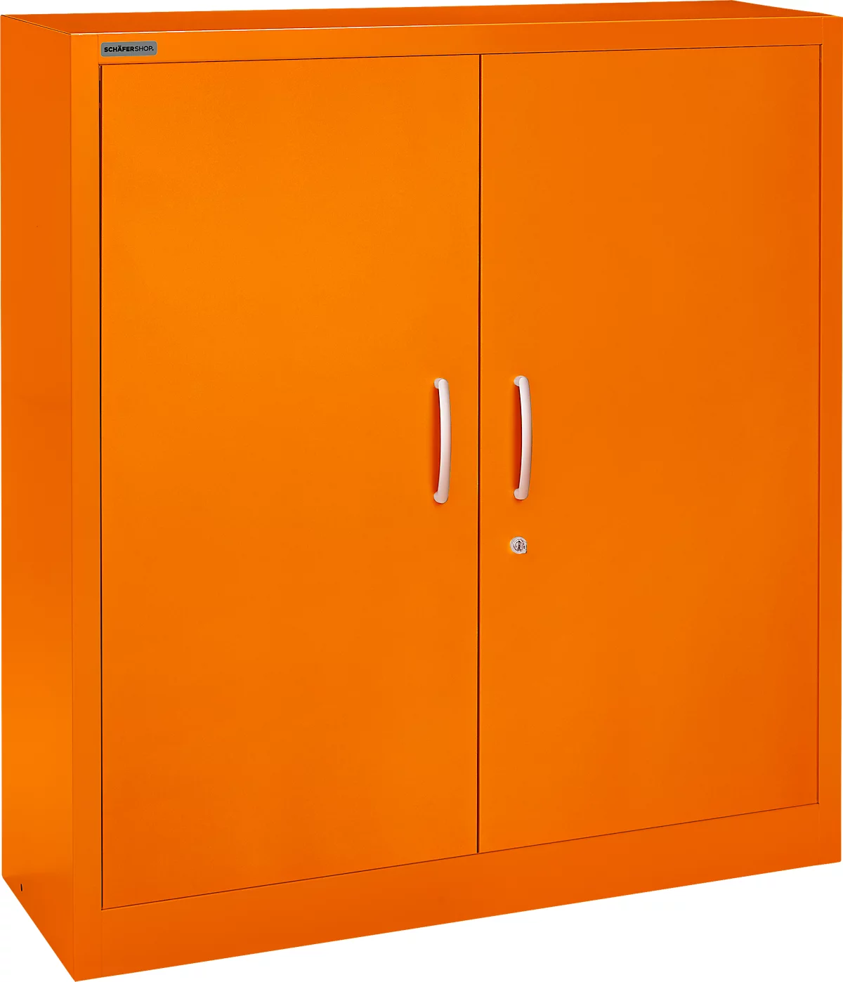Schäfer Shop Select Armario de puertas batientes MS iCOLOUR, acero, 3 alturas de archivo, An 1200 mm, naranja RAL 2004