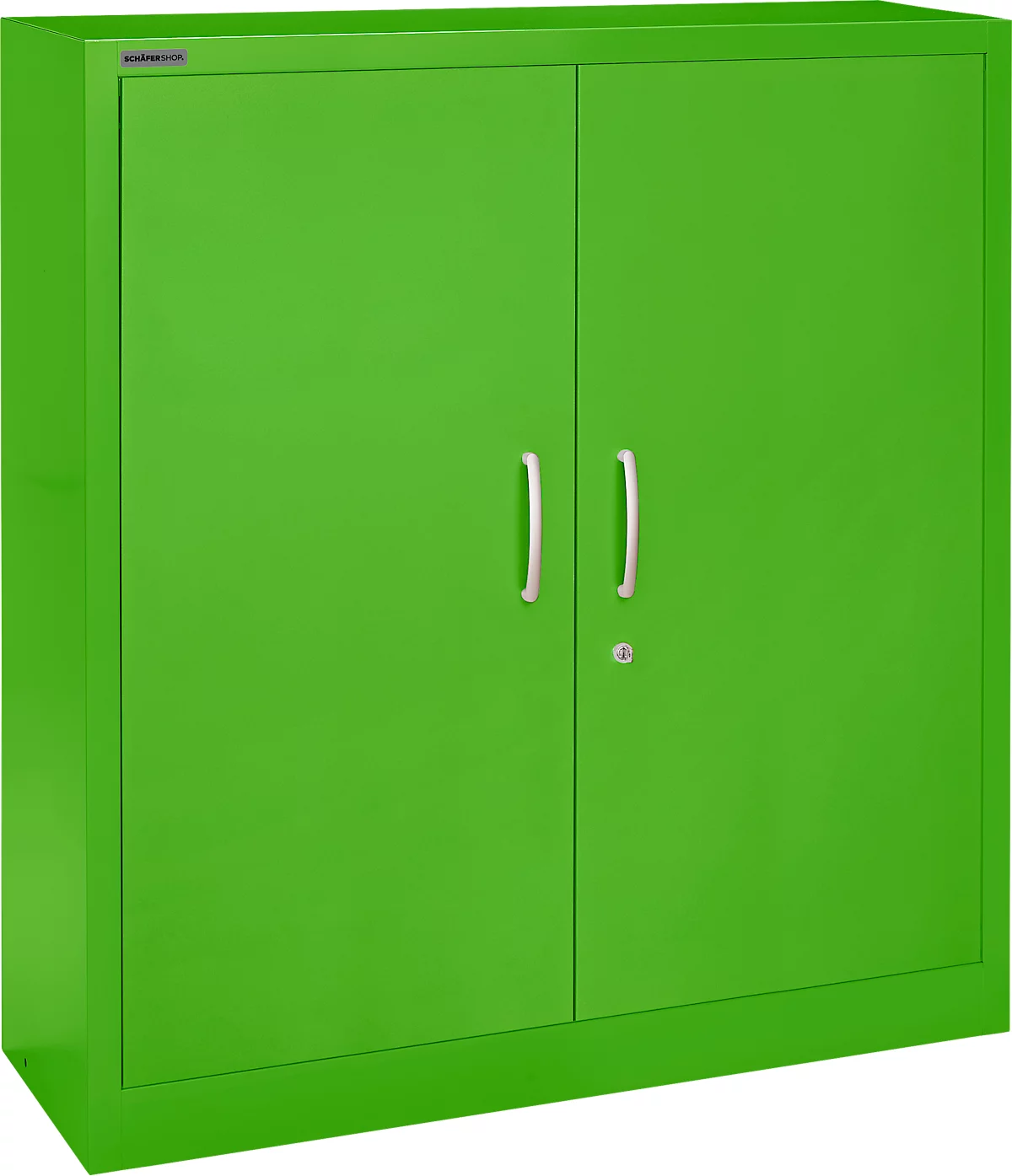 Schäfer Shop Select Armario de puertas batientes MS iCOLOUR, acero, 3 alturas de archivo, An 1200 mm, verde manzana RAL 6018