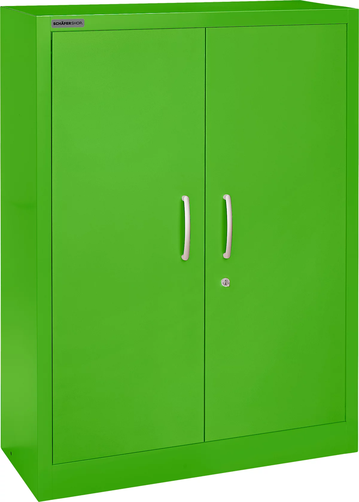 Schäfer Shop Select Armario de puertas batientes MS iCOLOUR, acero, 3 alturas de archivo, An 950 mm, verde manzana RAL 6018
