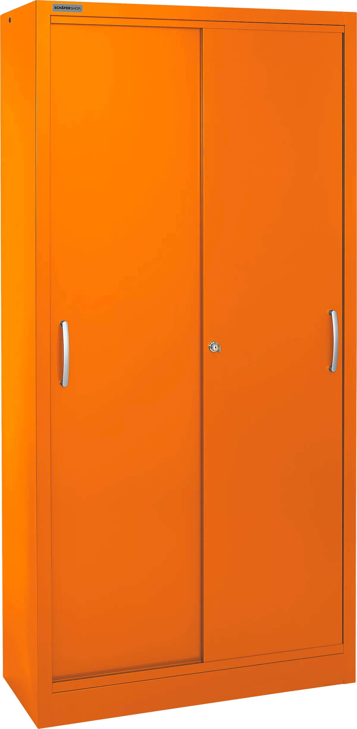 Schäfer Shop Select Armario de puertas correderas, 5 alturas de archivo, An 1200 mm, naranja RAL 2004