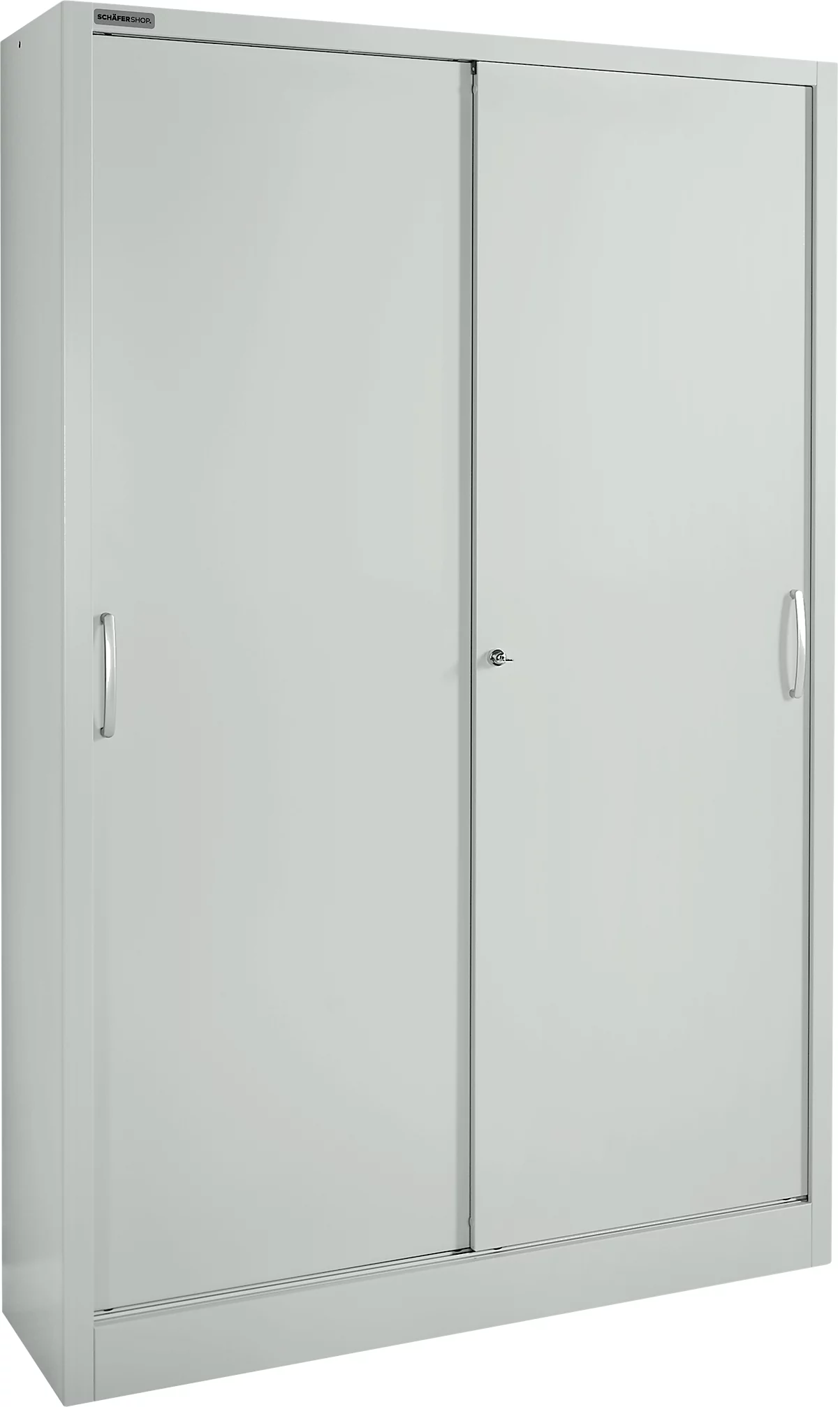 Schäfer Shop Select Armario de puertas correderas MS iCONOMY, acero, 5 alturas de archivo, An 1200 x P 400 x Al 1935 mm, gris luminoso RAL 7035