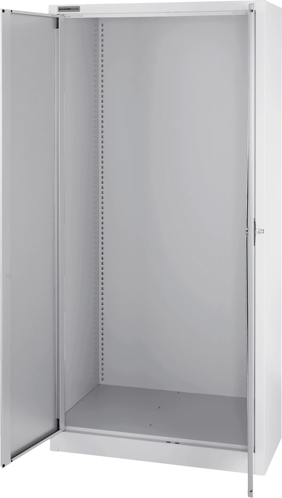 Schäfer Shop Select Armario para materiales MS 2509, con 8 estantes, ancho 950 x fondo 500 x alto 1935 mm, chapa fina, aluminio blanco