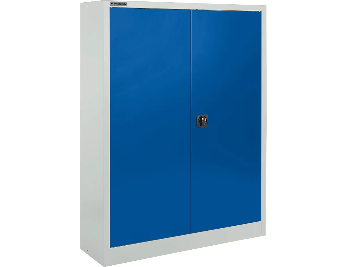 Schäfer Shop Select Armario para materiales MSI 16409i, ancho 950 x fondo 400 x alto 1535 mm, 3 estantes, acero, gris claro/azul marino