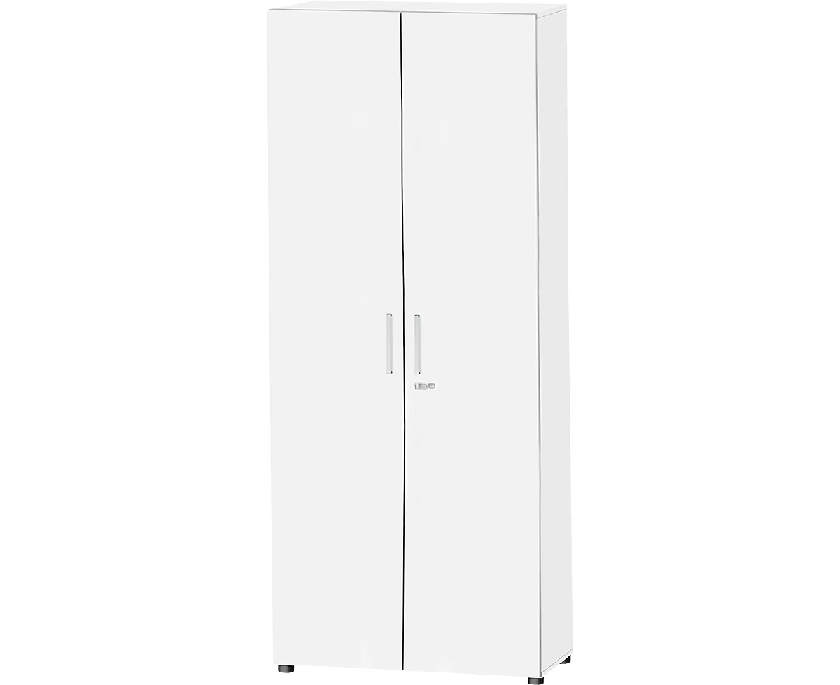 Schäfer Shop Select armario SET UP, 6 OH, con cerradura, An 800 x F 420 x Al 2240 mm, blanco/blanco